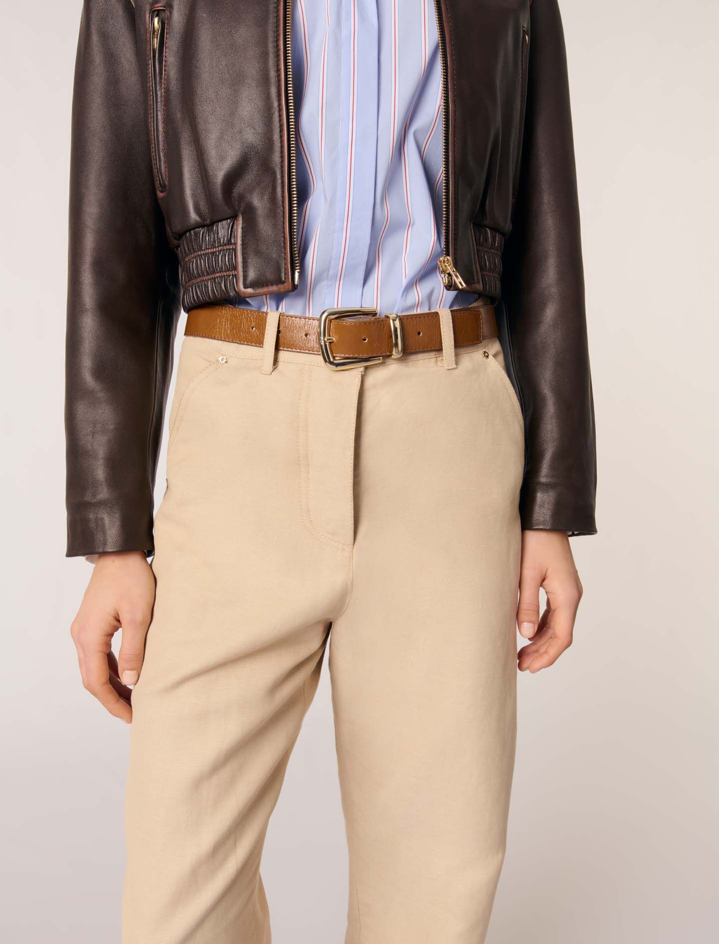 Linen and cotton suit trousers