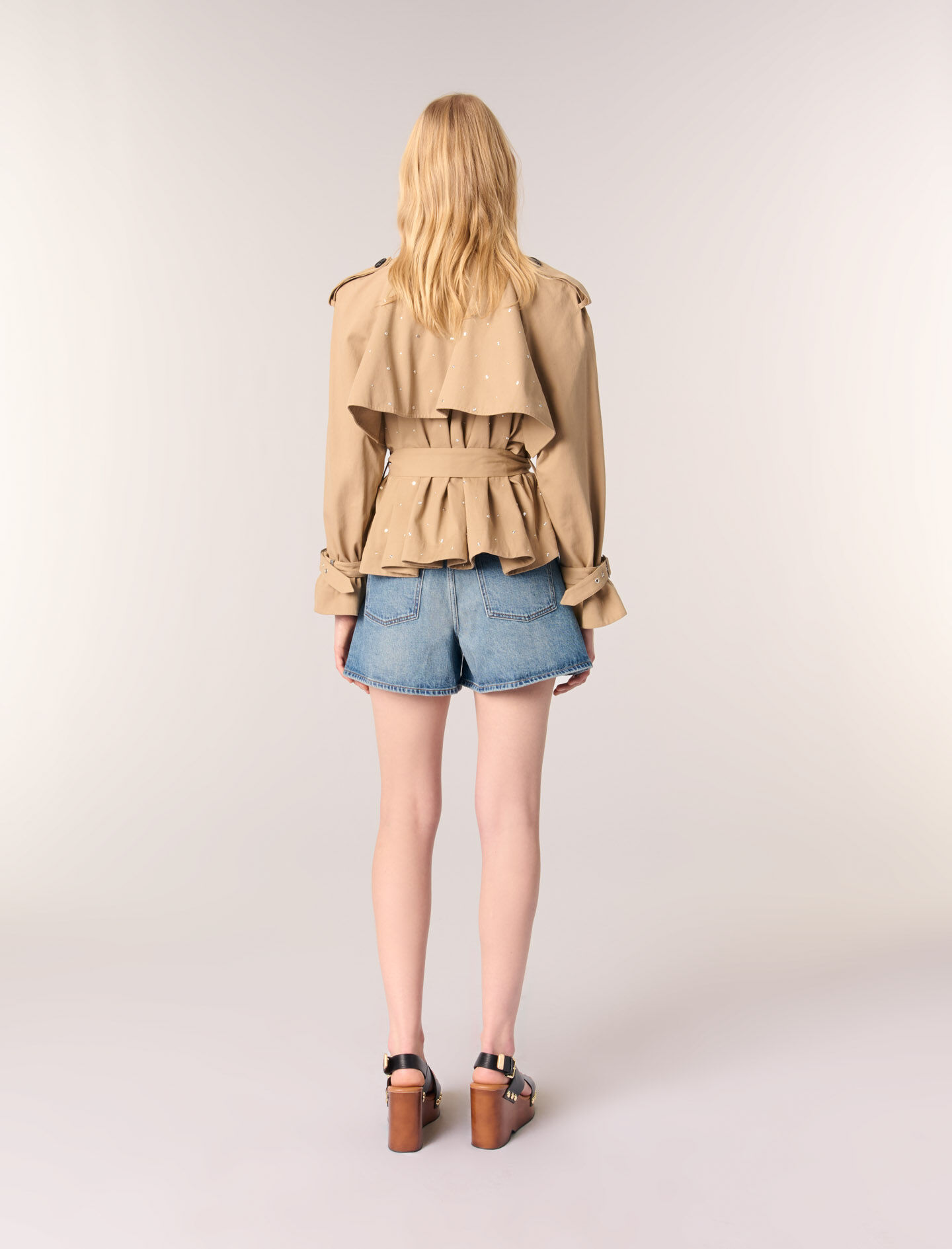 Short studded trench coat