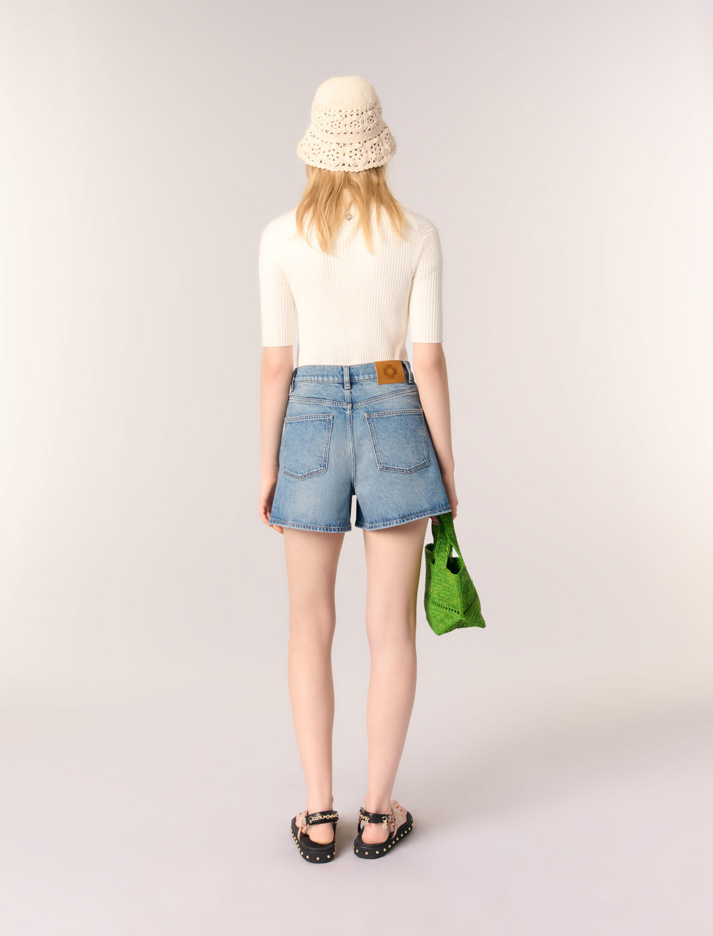 Cotton and silk ribbed top