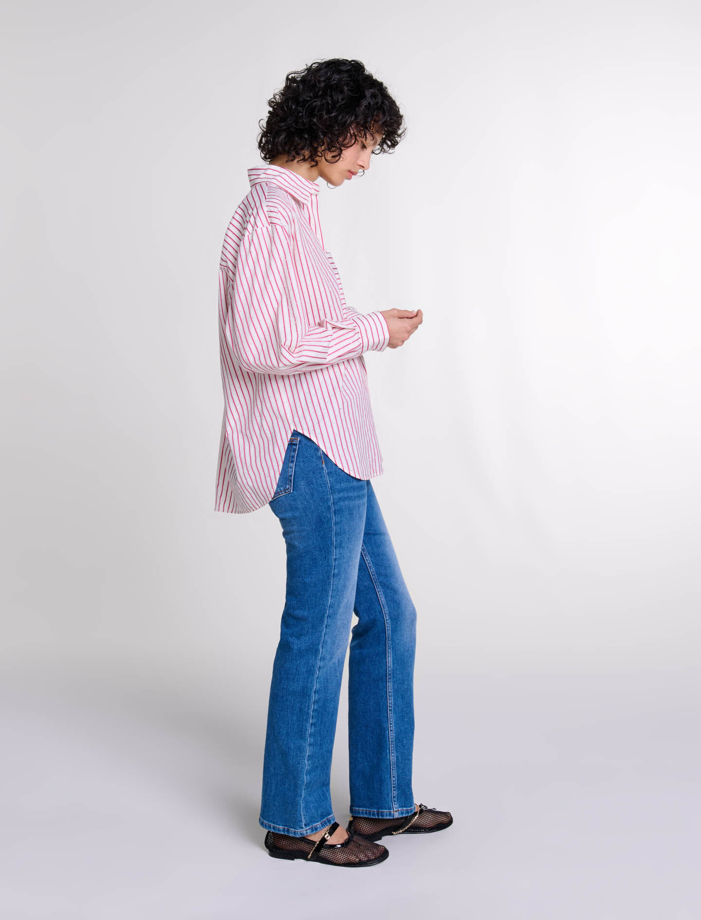 Striped rhinestone shirt