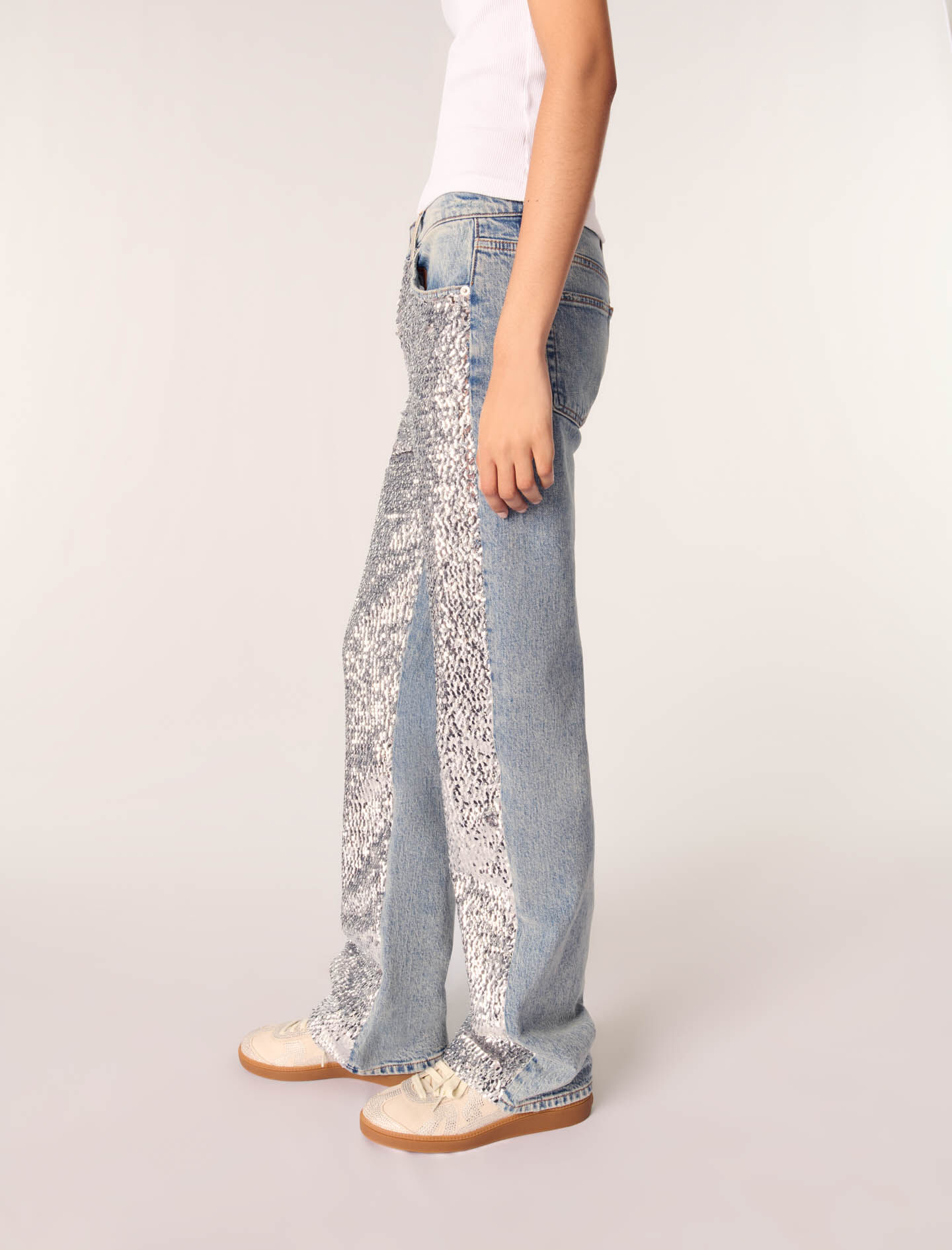 Sequinned jeans