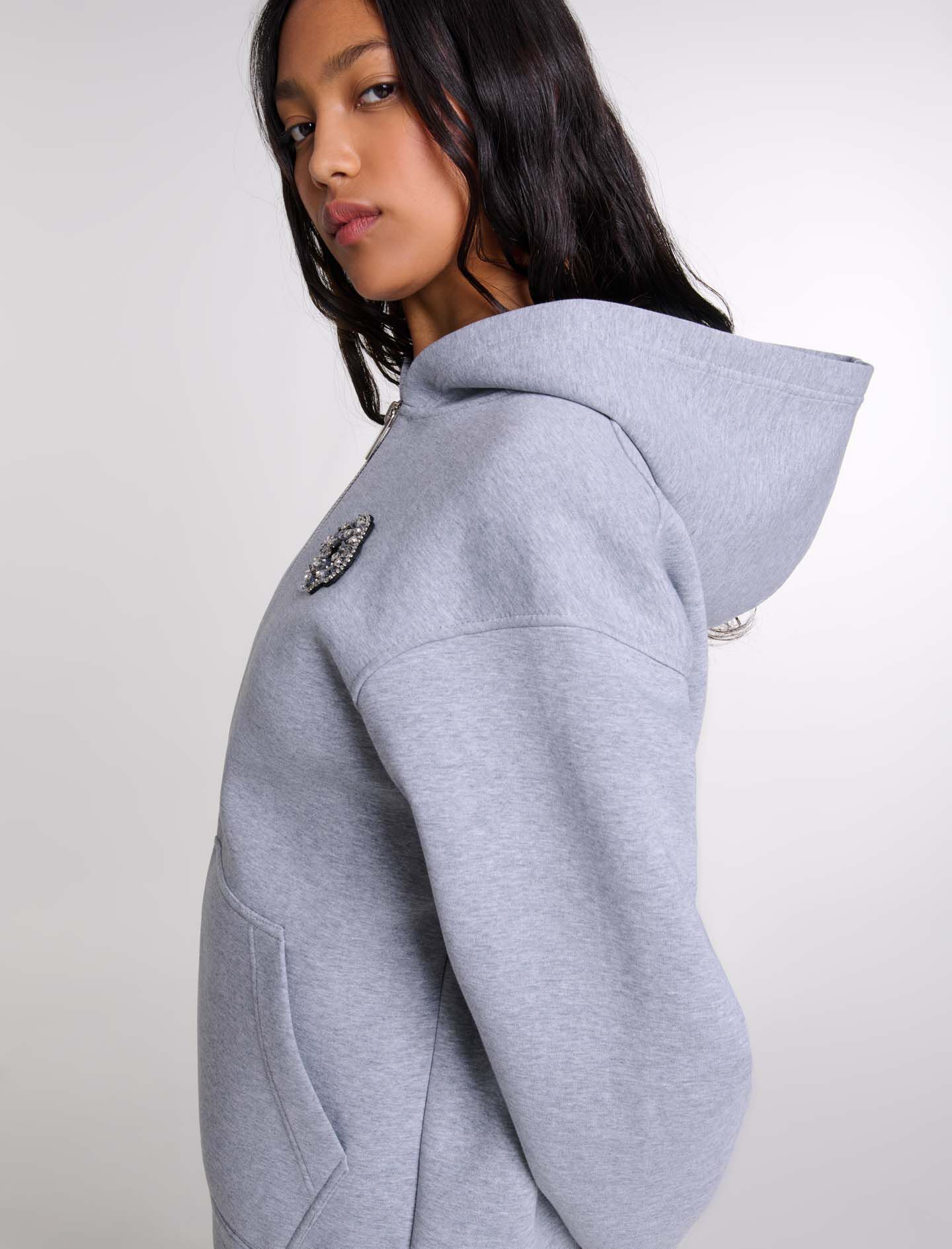 Structured zip-up sweatshirt