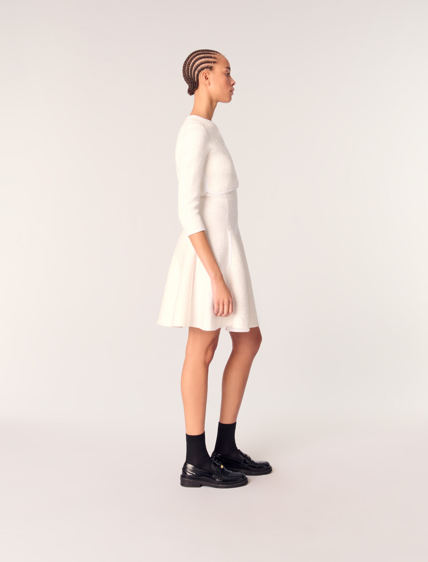 Cropped cardigan with rhinestones