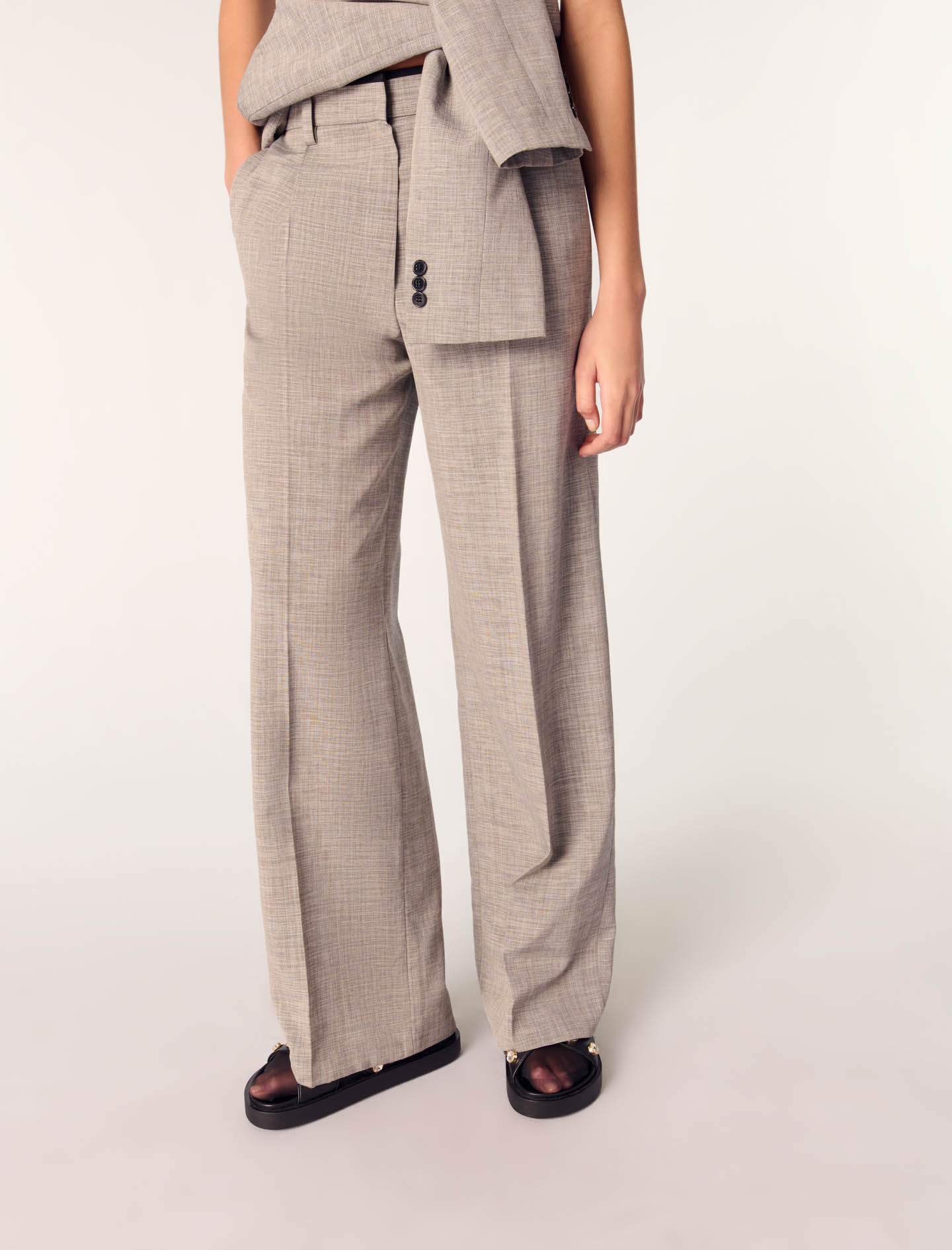 Straight-leg suit trousers
