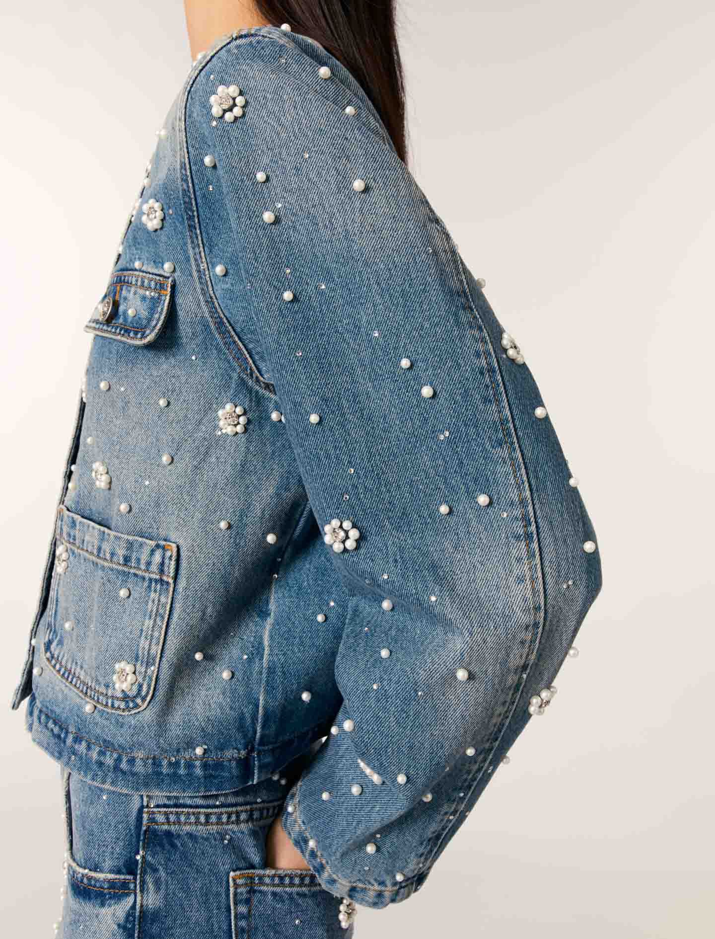 Embroidered denim jacket