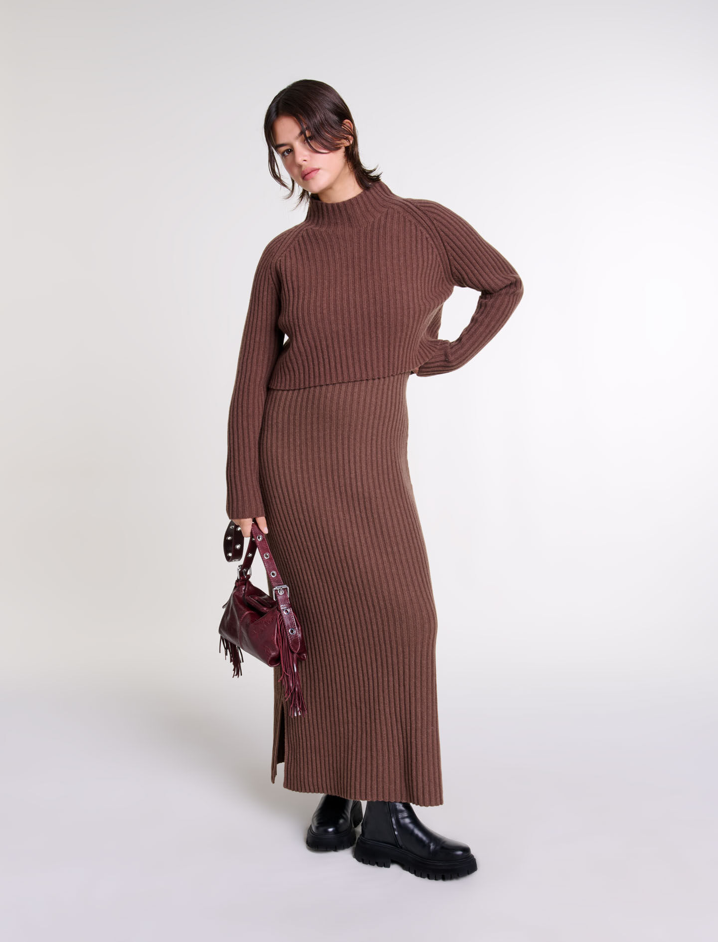 2-in-1 wool maxi dress