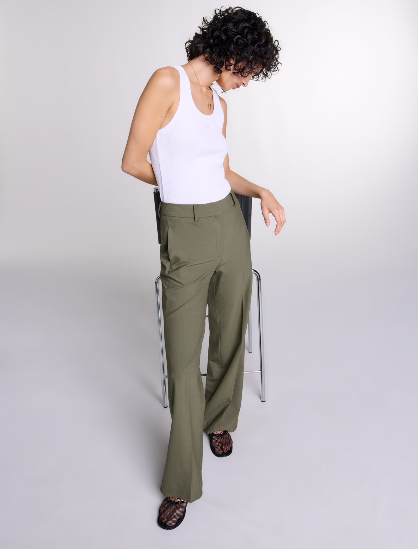 Straight-leg suit trousers