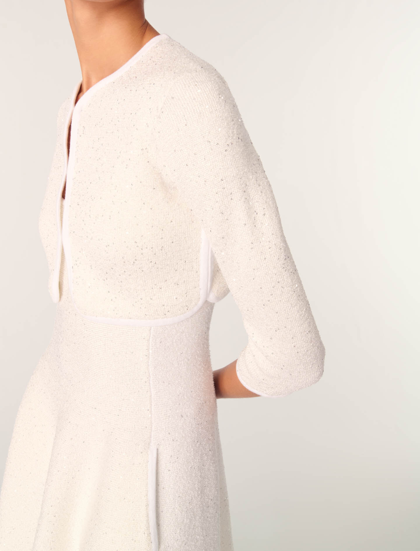 Cropped cardigan with rhinestones