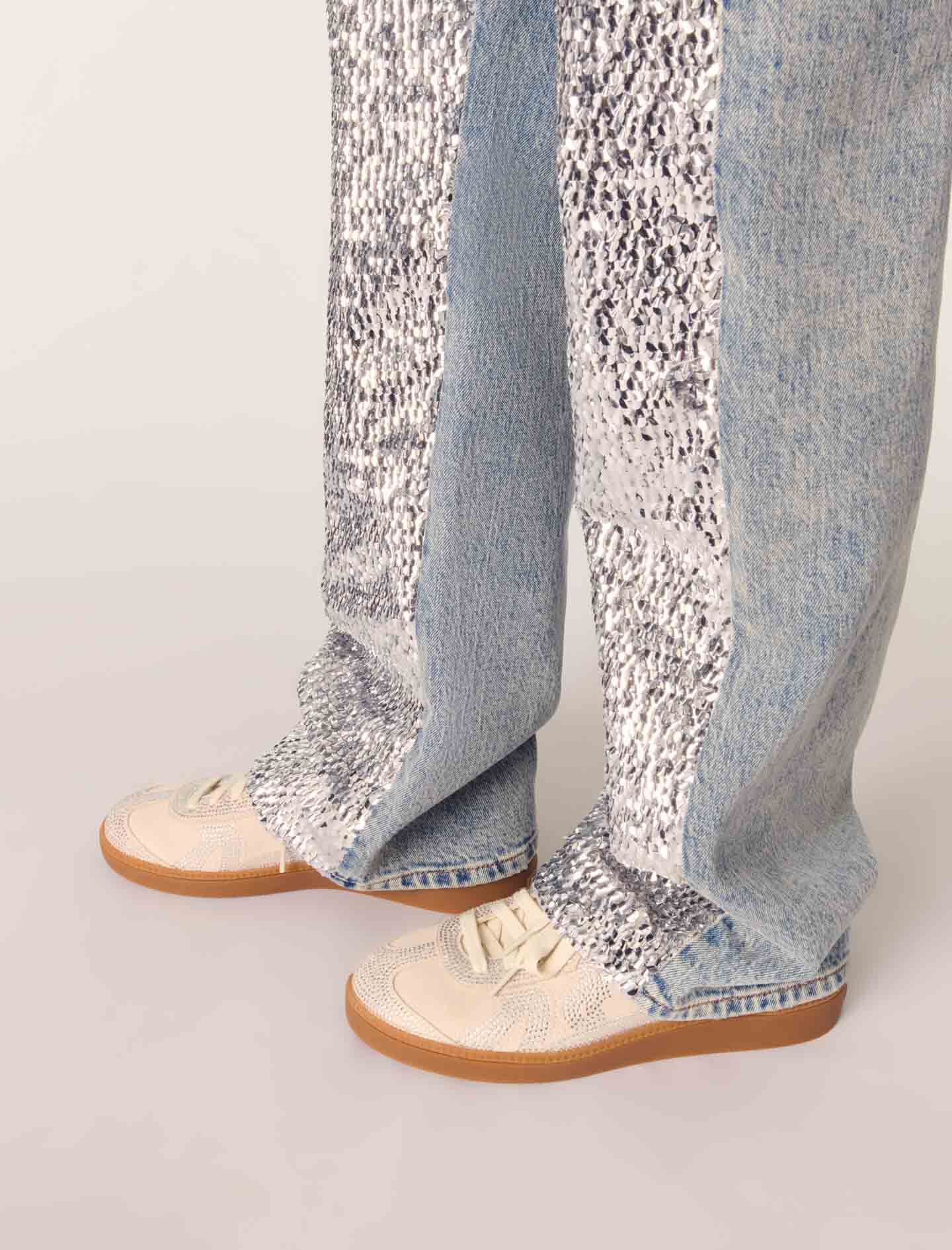 Sequinned jeans