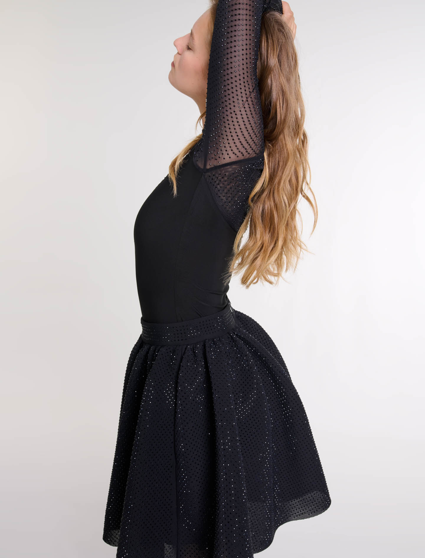 Short full rhinestone skirt