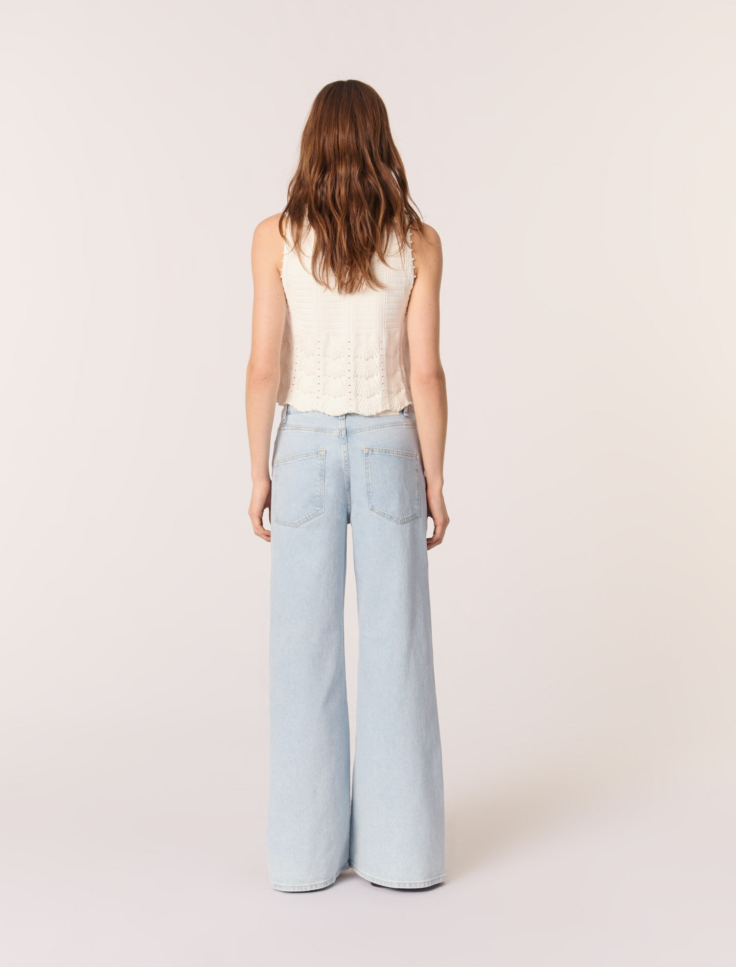 Faded wide-leg jeans