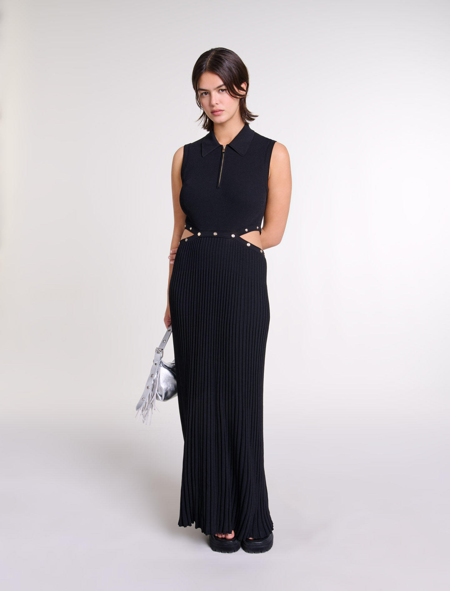 Rib knit maxi dress