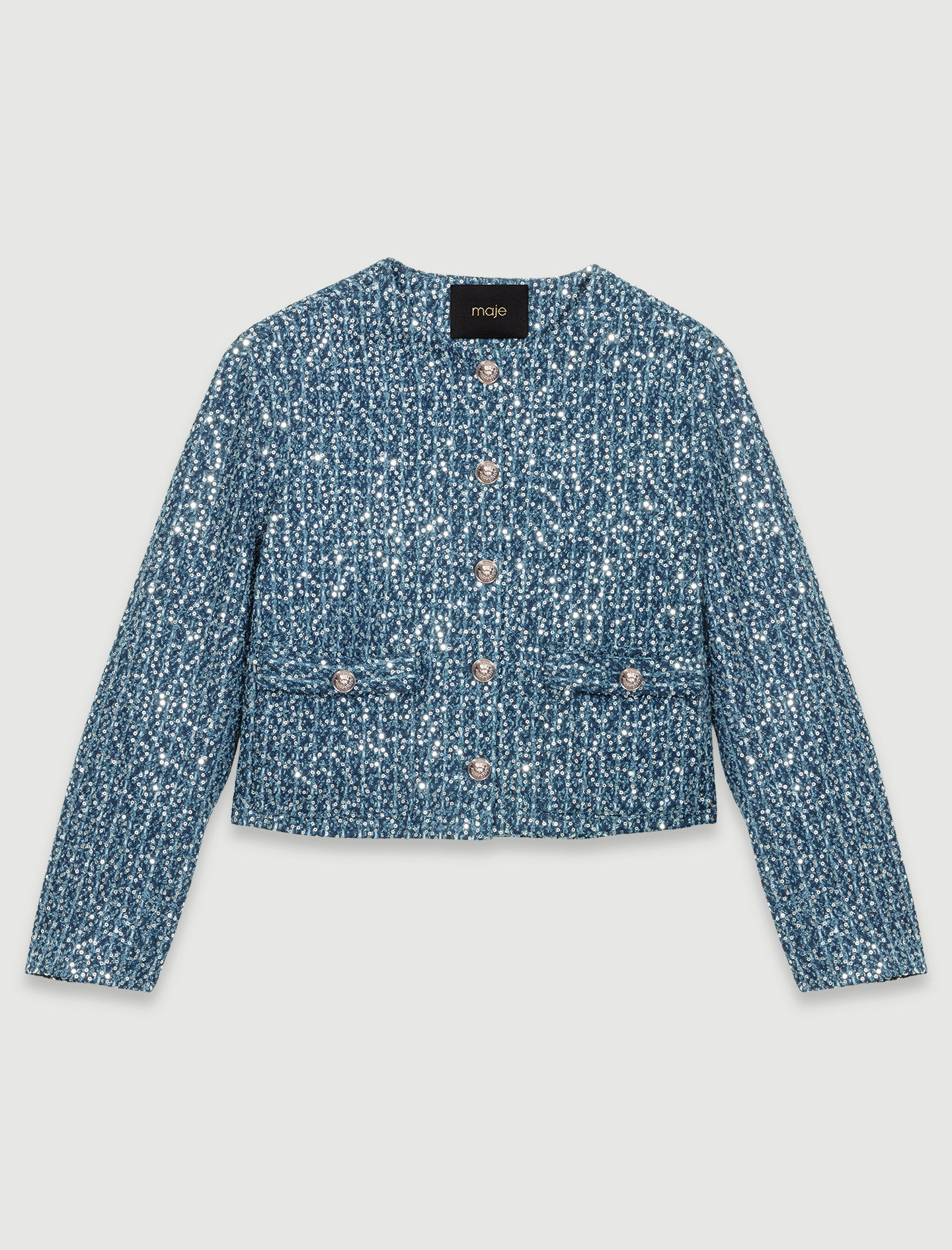 Sequinned tweed jacket