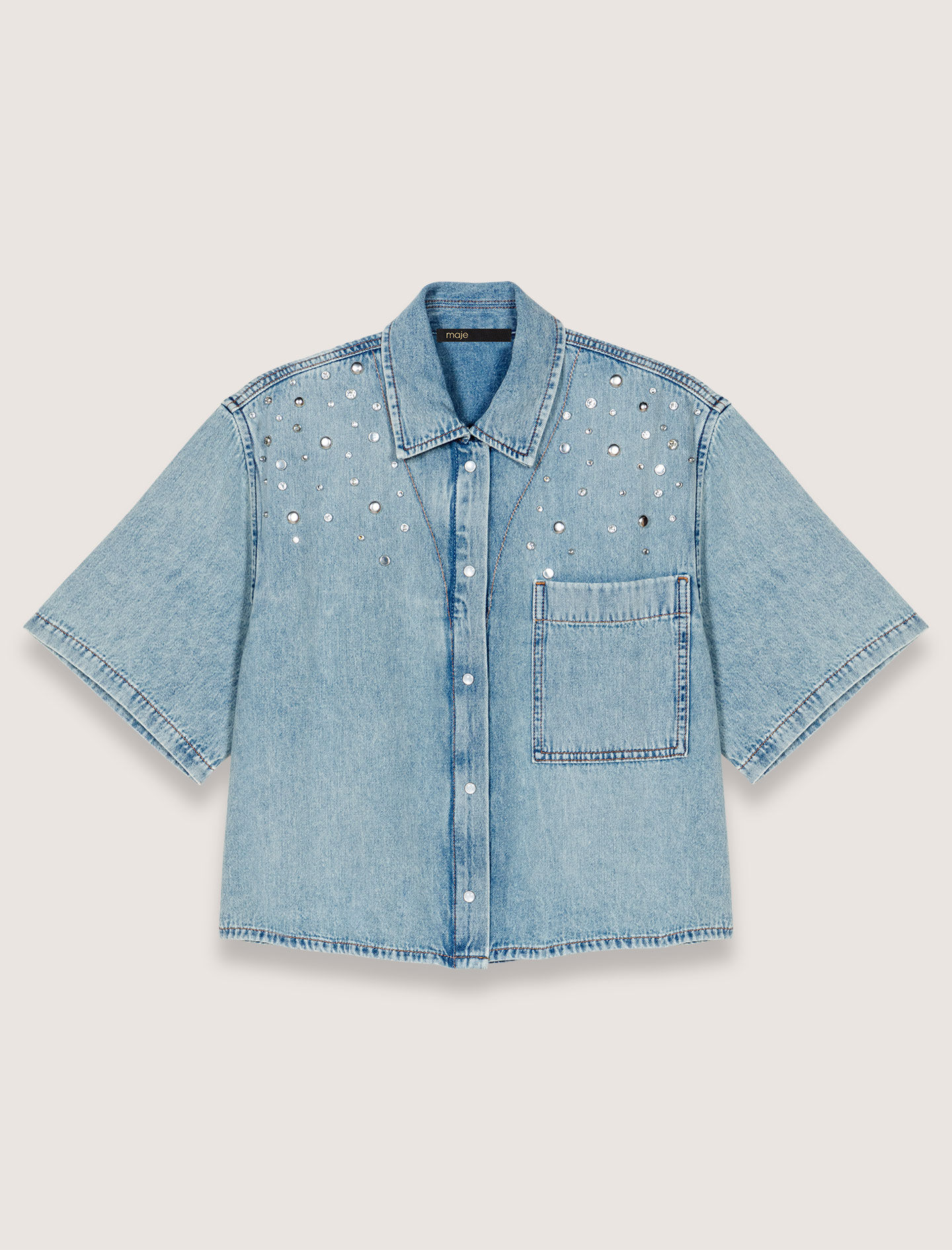 Studded denim shirt