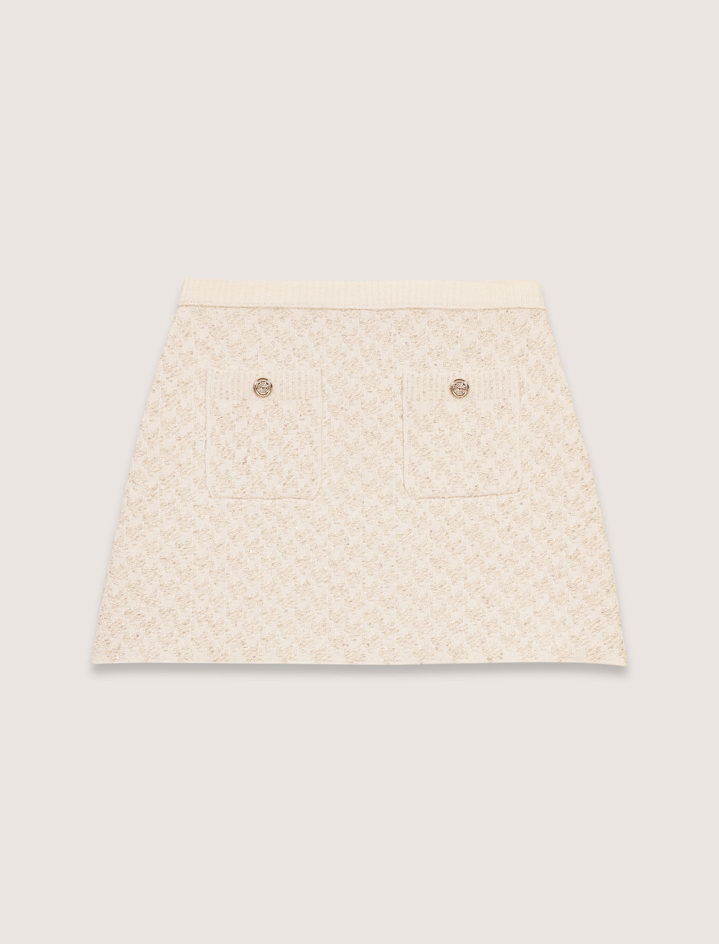 Tweed-effect knitted skirt