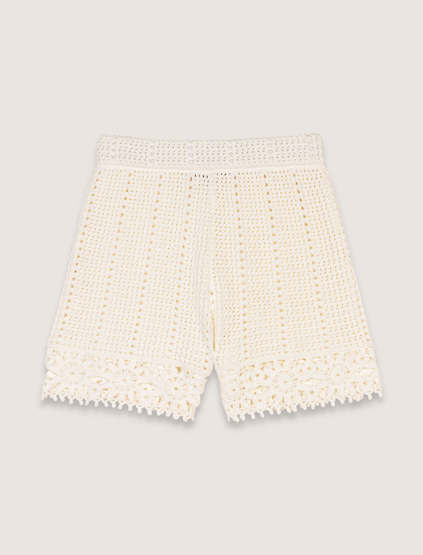 Crochet-knit shorts