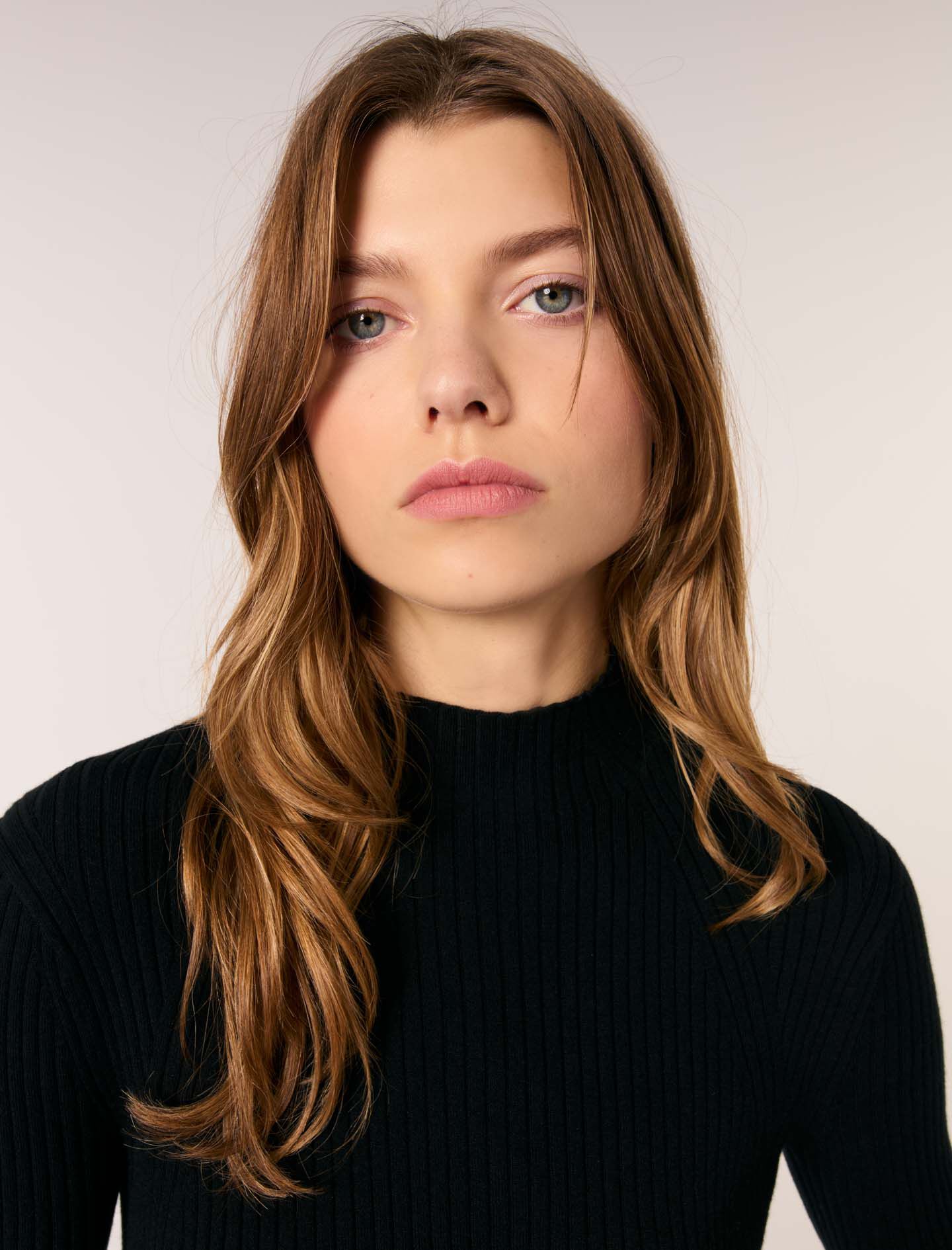 Cotton and silk ribbed top