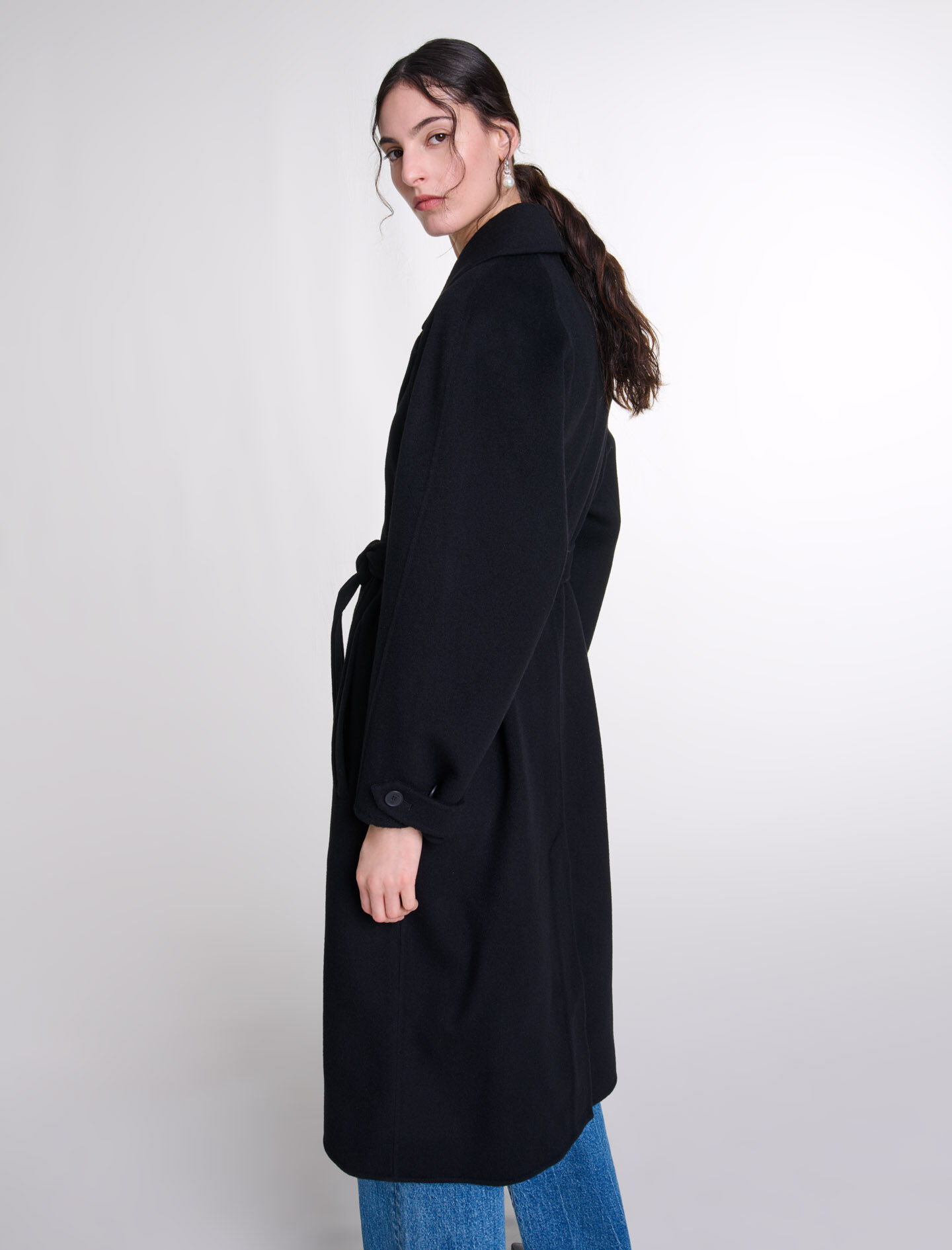 Double-faced mid-length coat