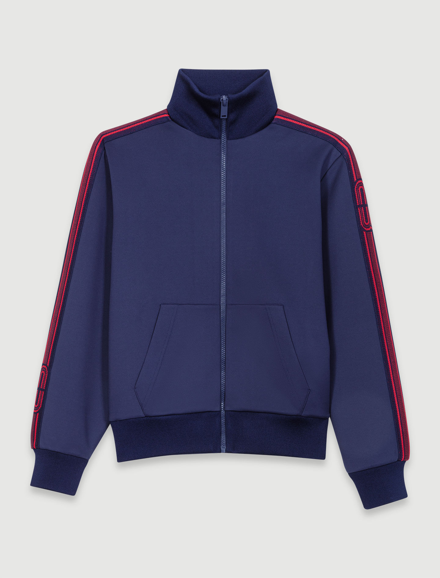 Striped zip-up sweatshirt