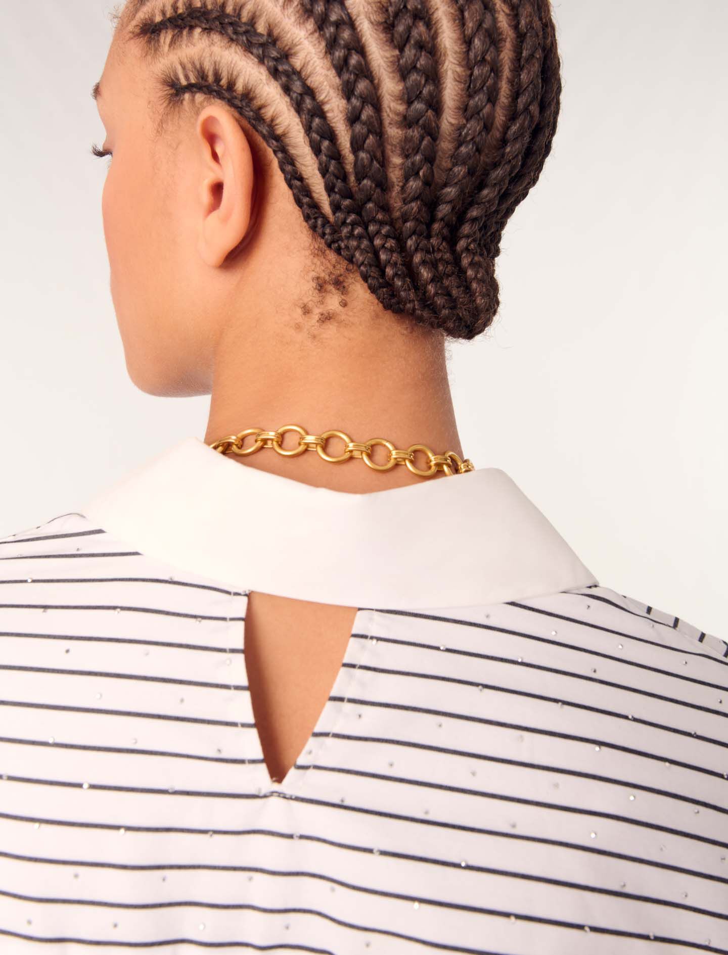 Rhinestone striped shirt