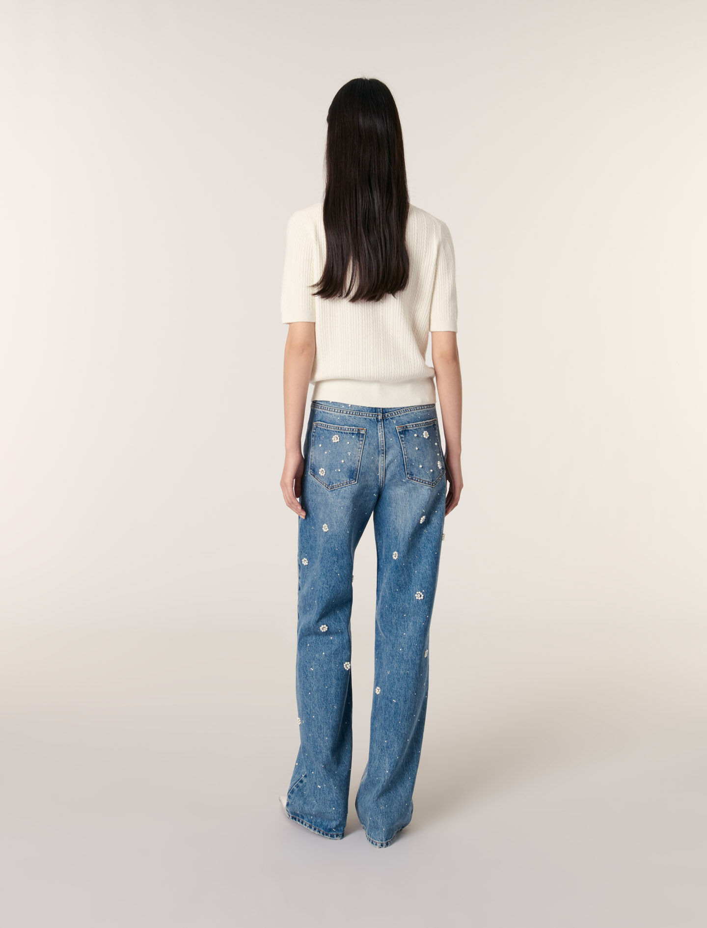 Removable collar knit polo shirt