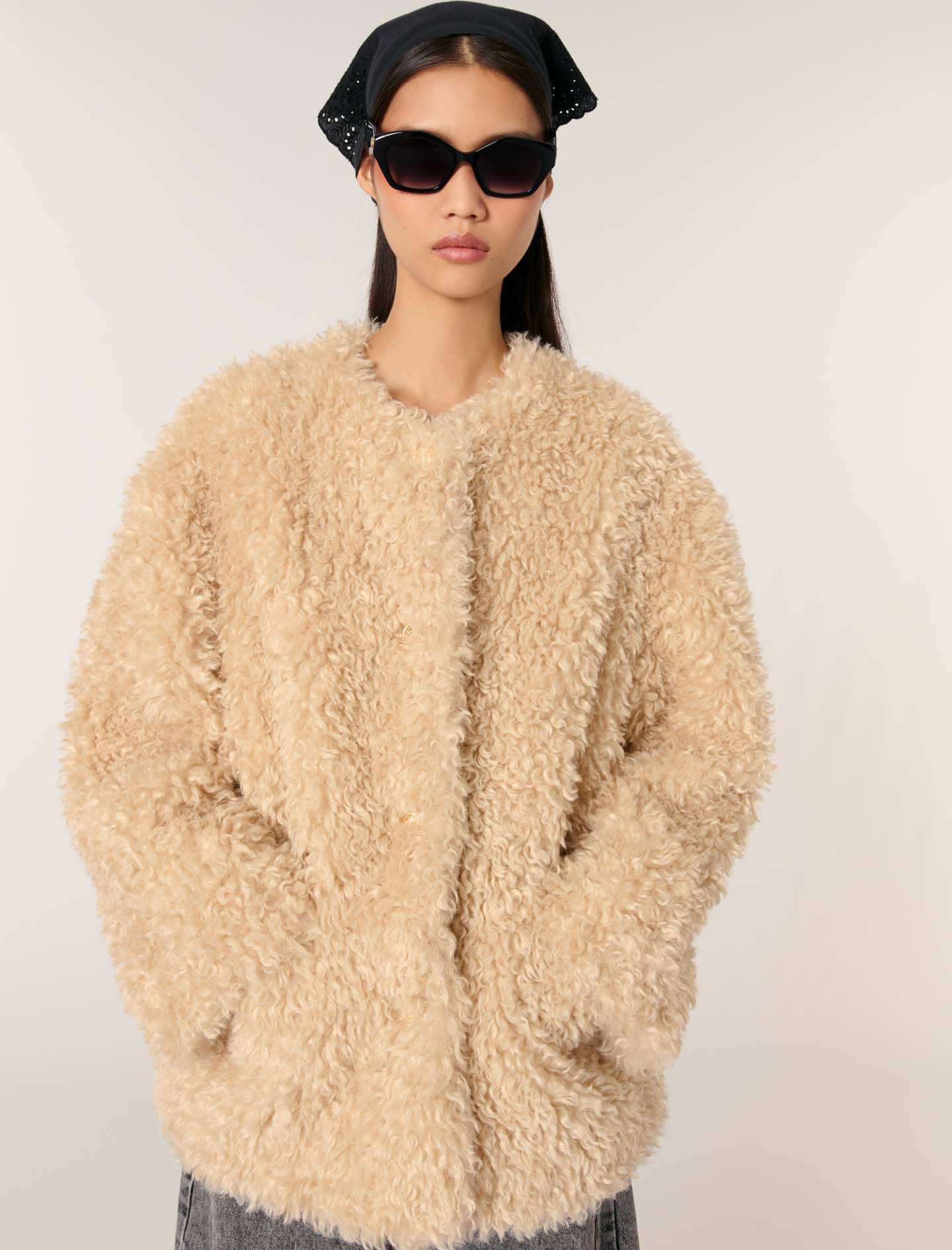 Short faux fur coat