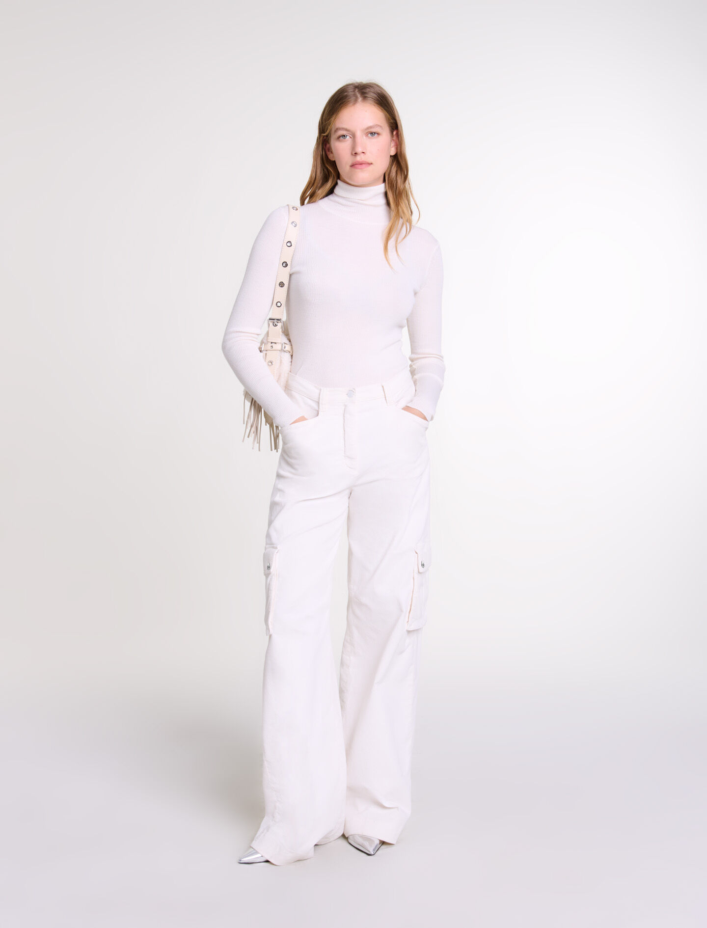 Velour cargo trousers