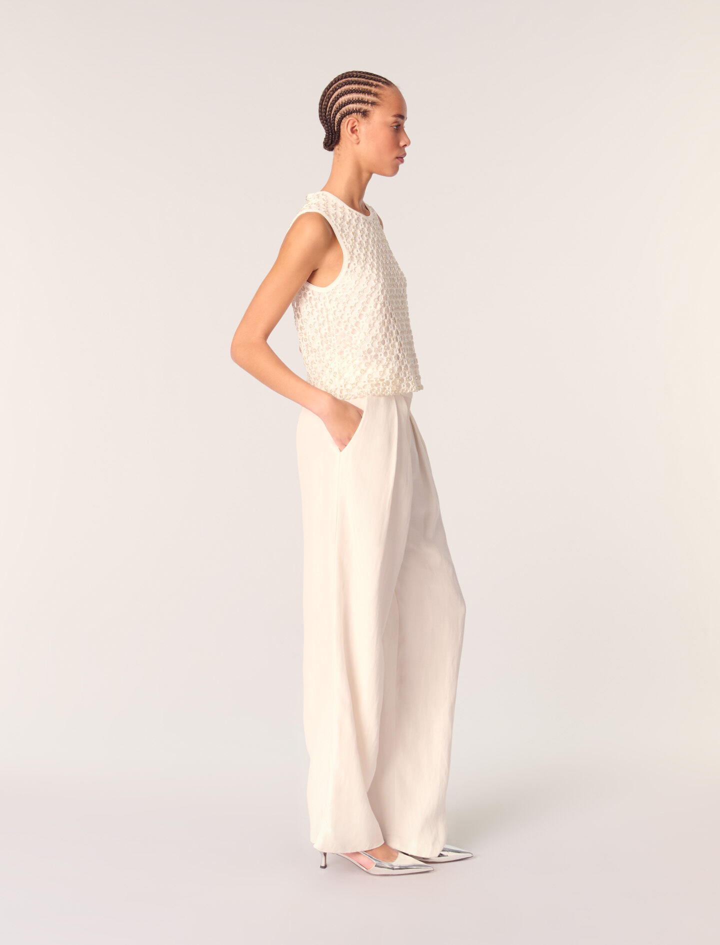 Crochet top with beads