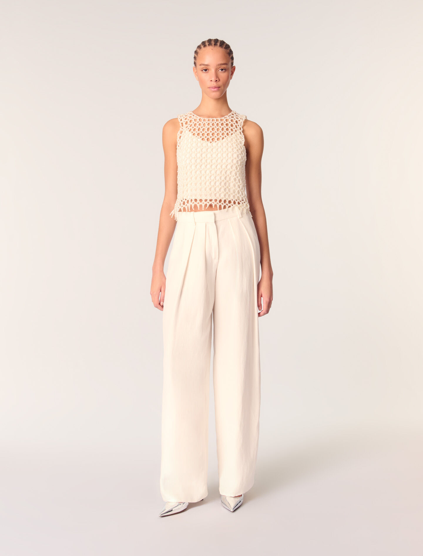 Wide-leg suit trousers