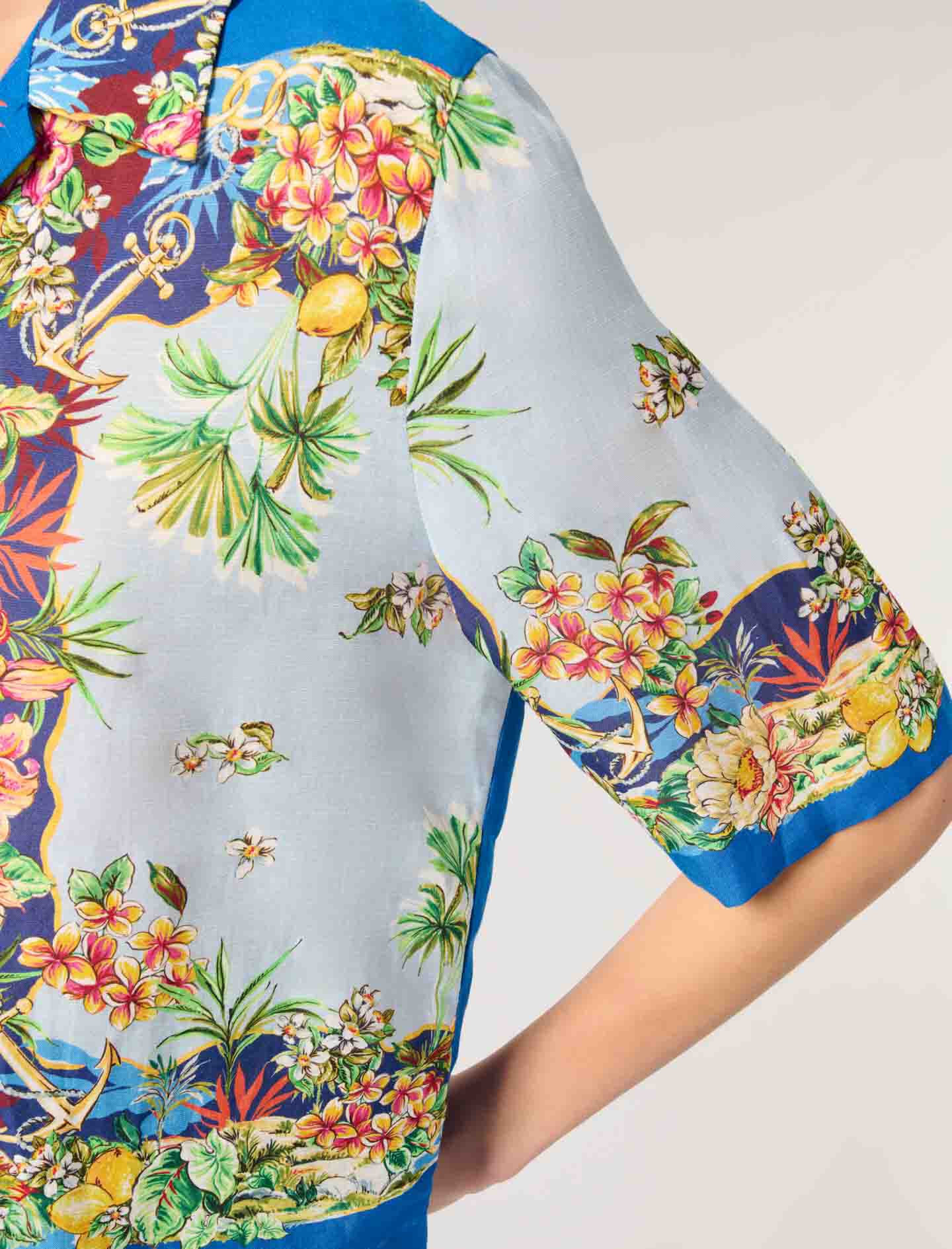 Patterned cropped shirt