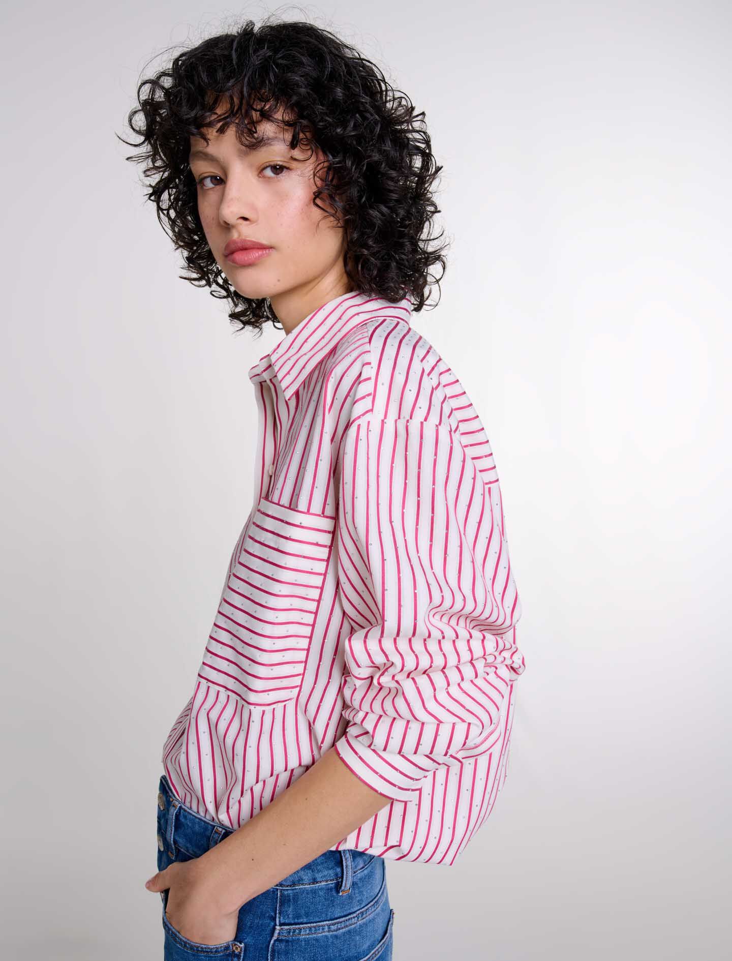 Striped rhinestone shirt