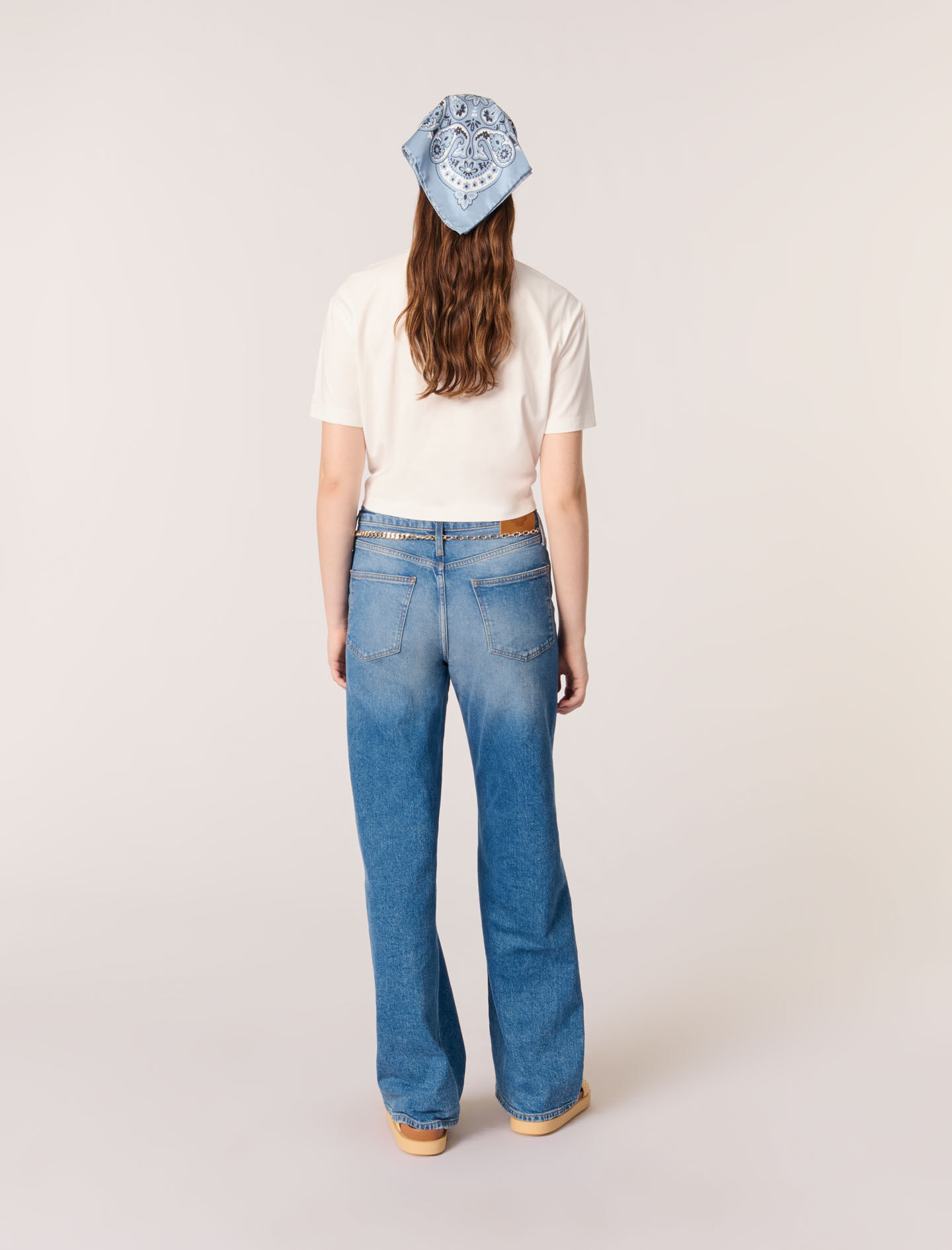 Tie-front T-shirt with print