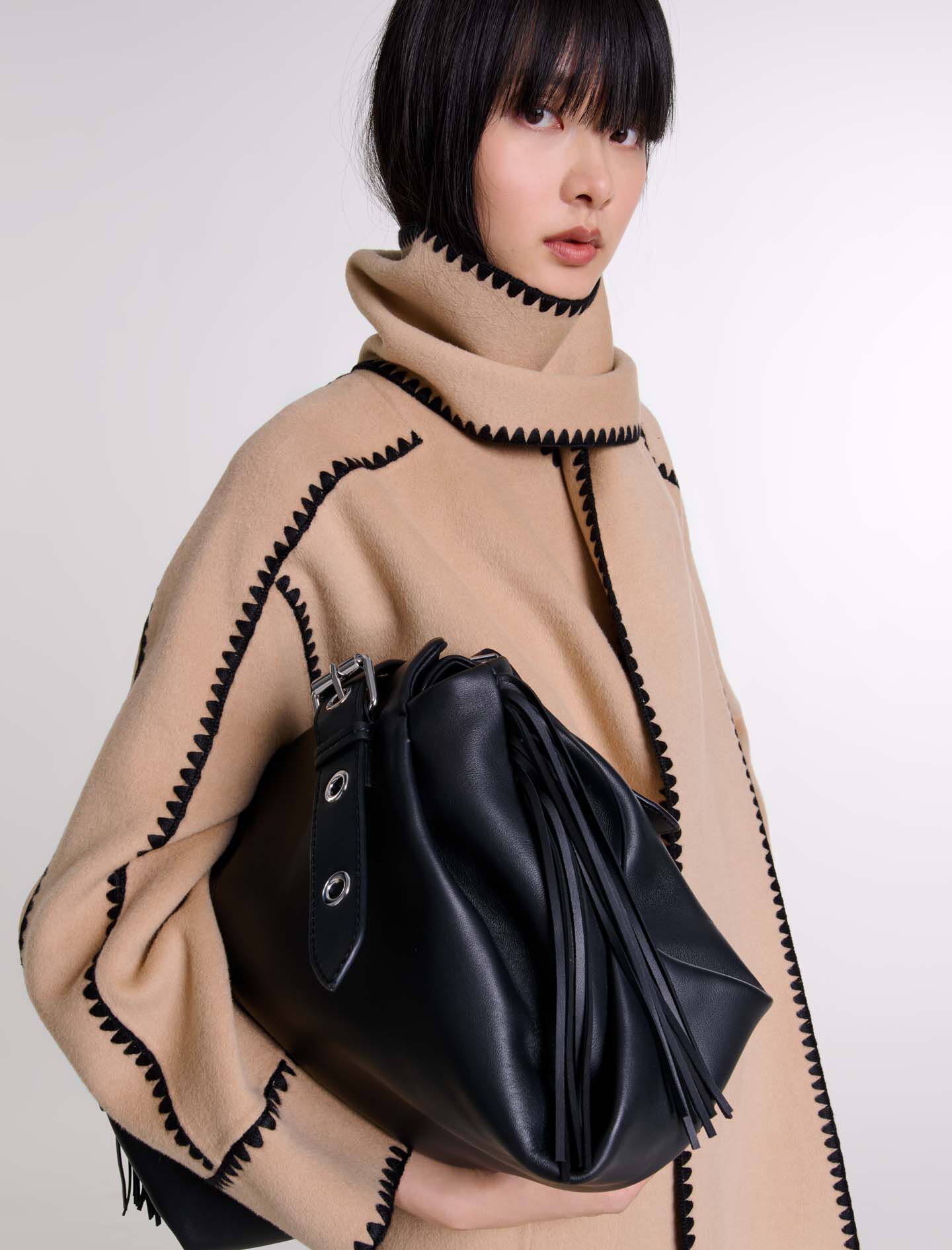 Two-tone double-faced coat