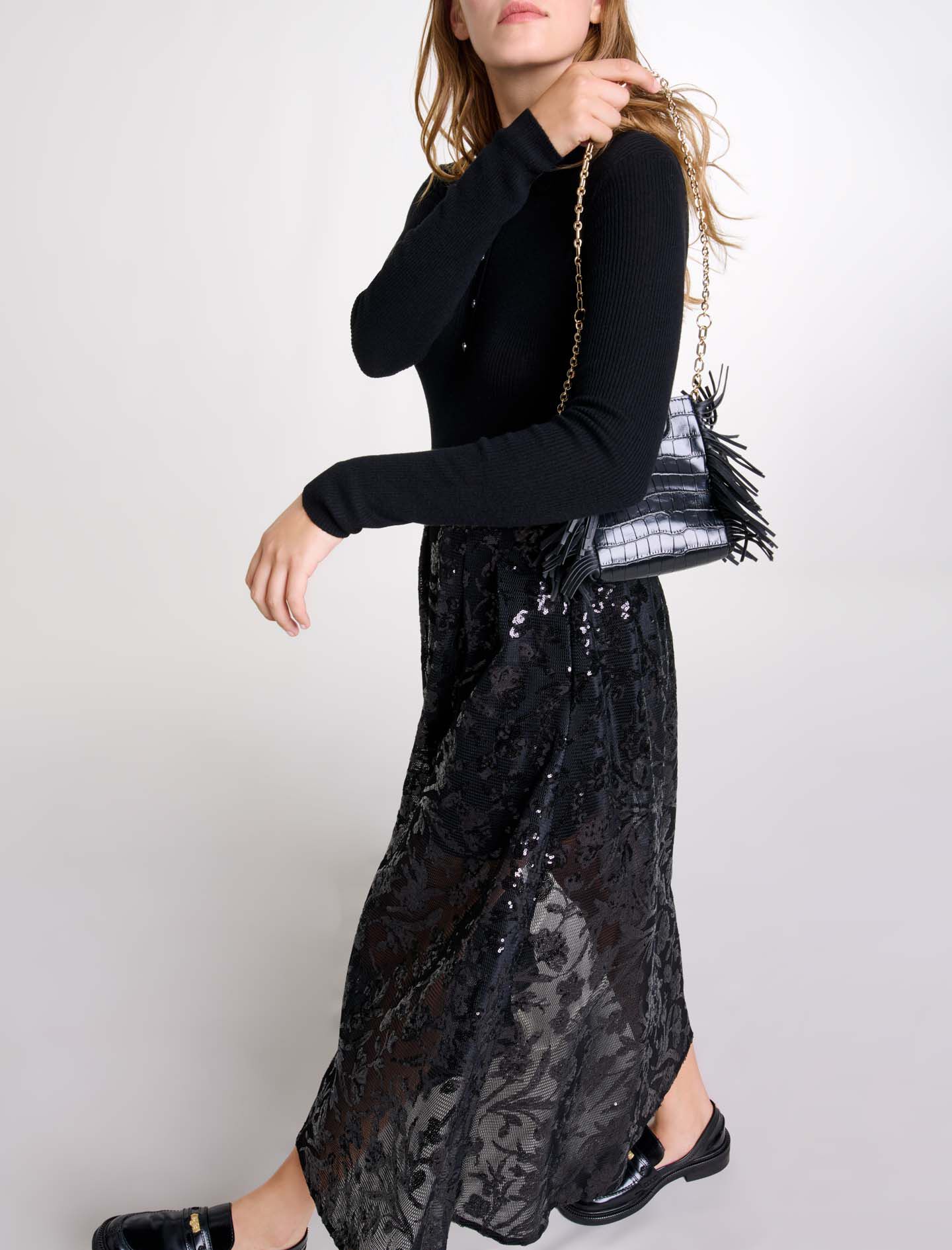 Sequin maxi skirt