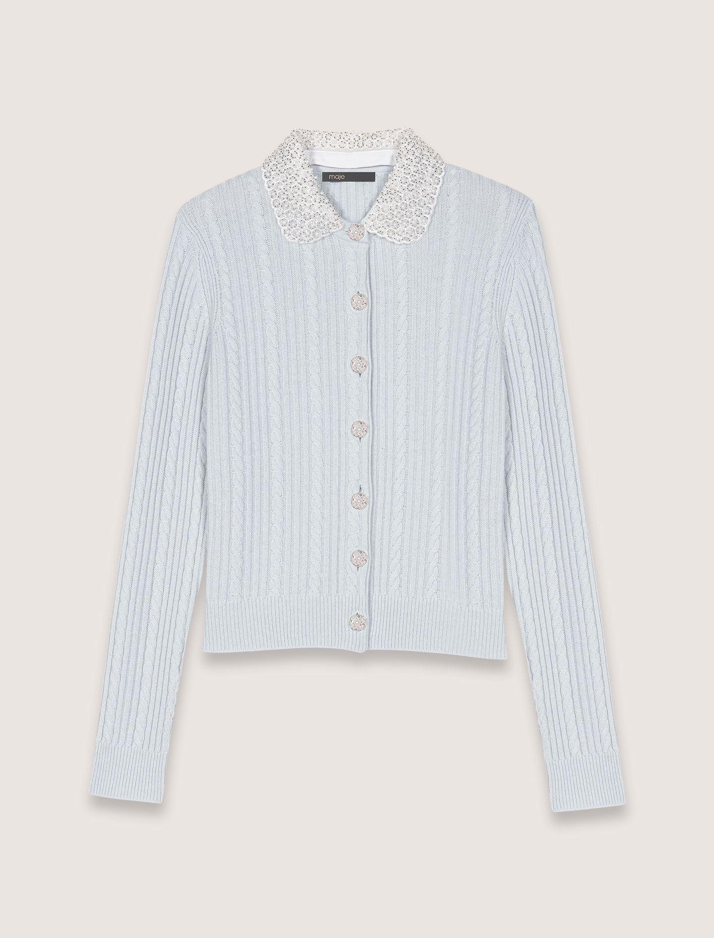 Cardigan with removable collar