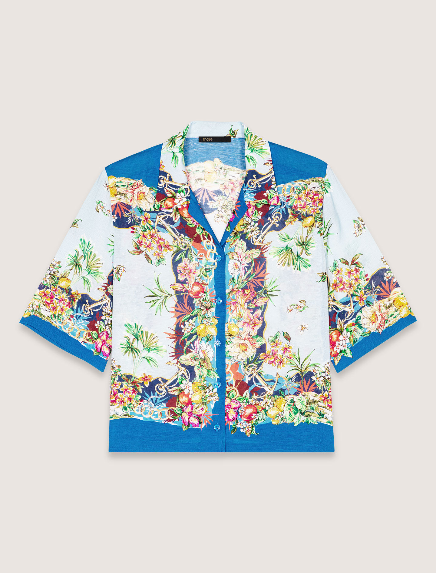 Patterned cropped shirt