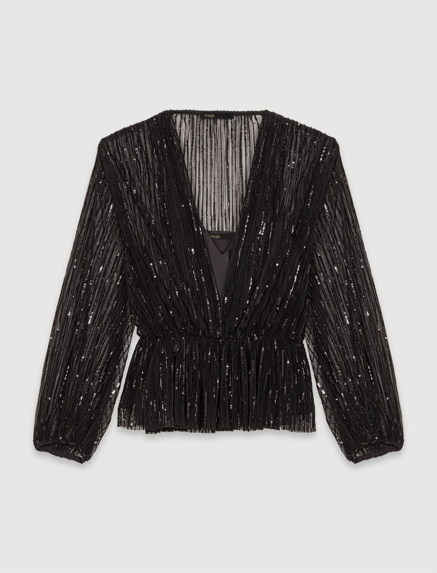 Belted sequin shirt