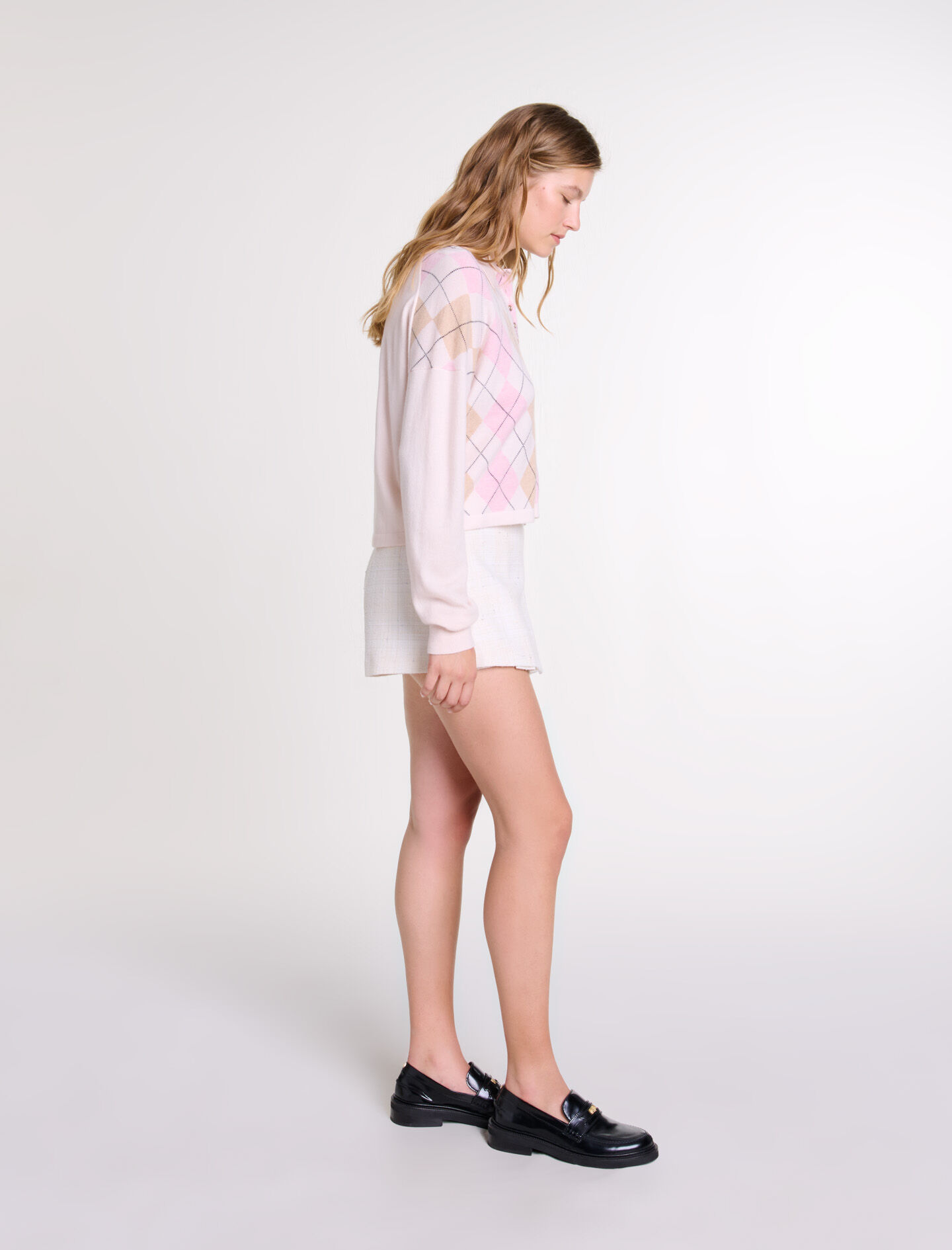 Short wool-blend sweater