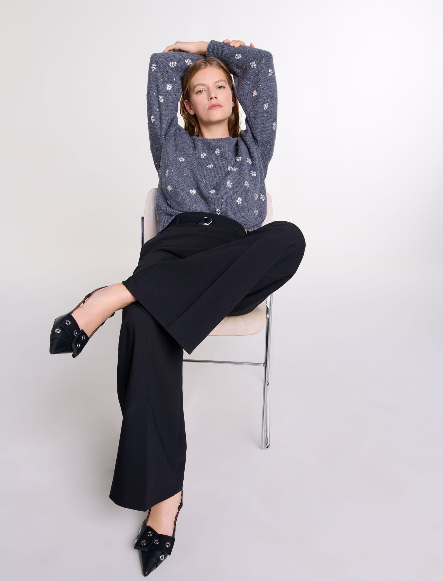 Wide belted trousers