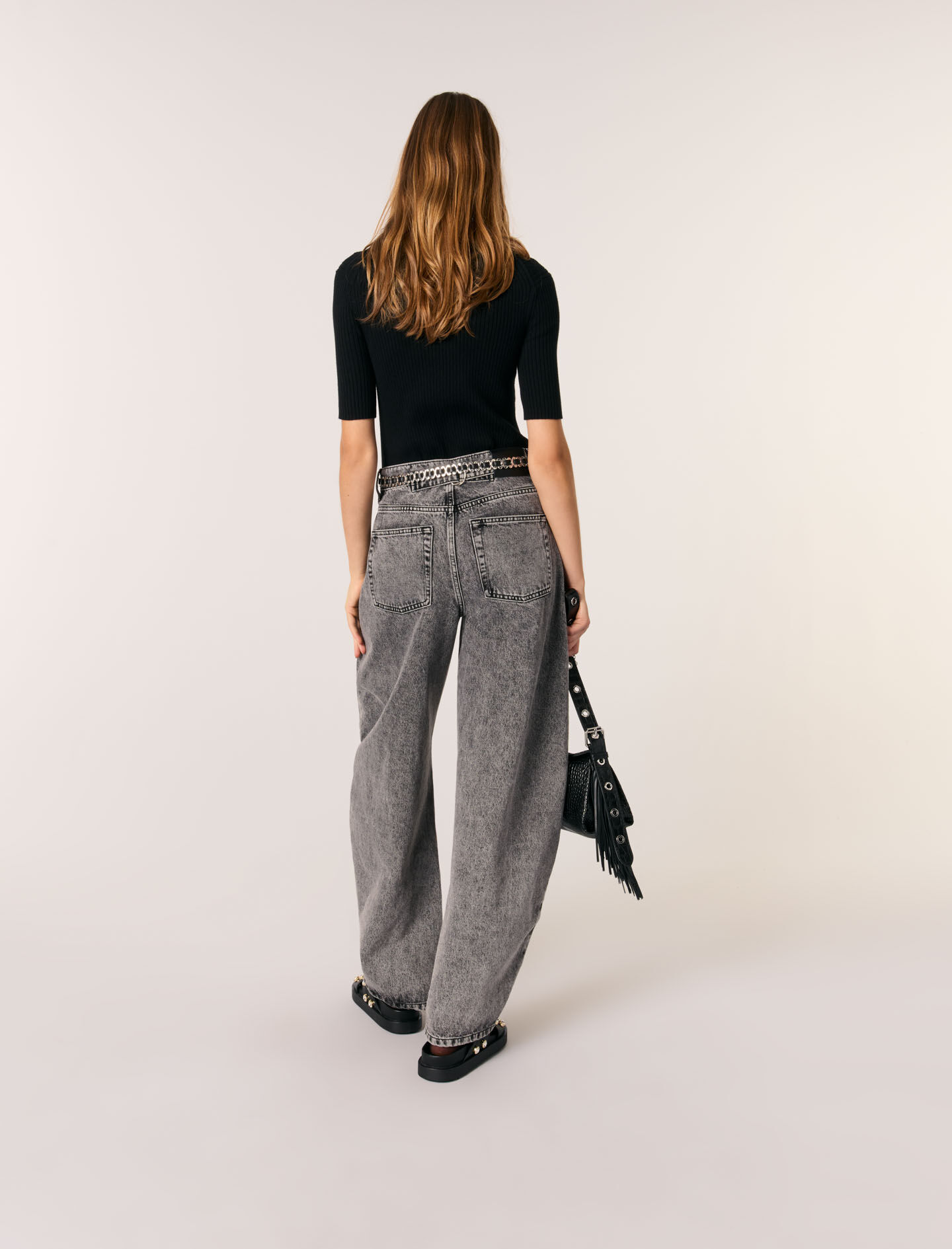 Cotton and silk ribbed top