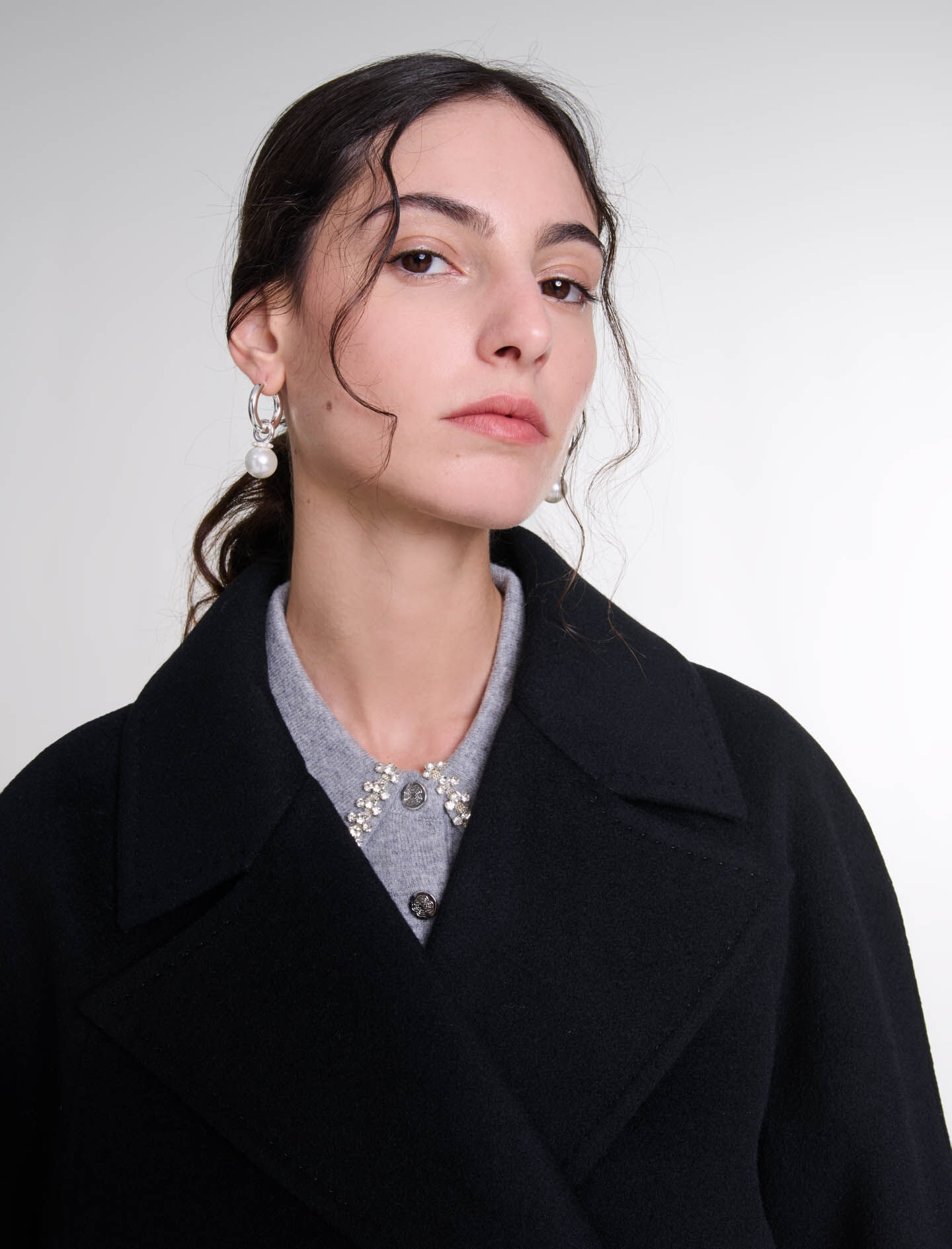 Double-faced mid-length coat