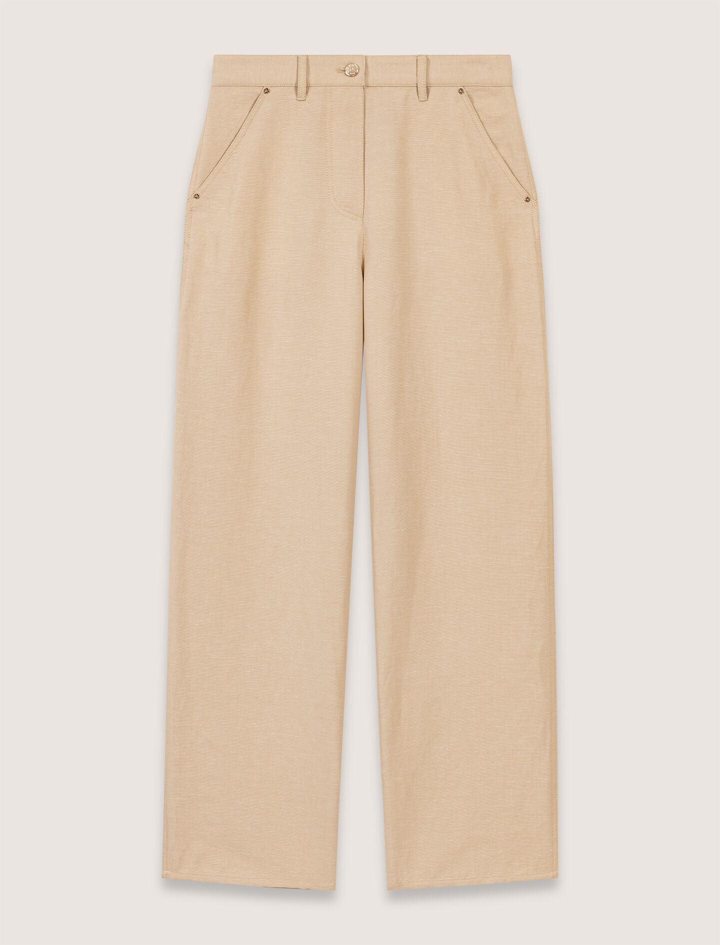 Linen and cotton suit trousers