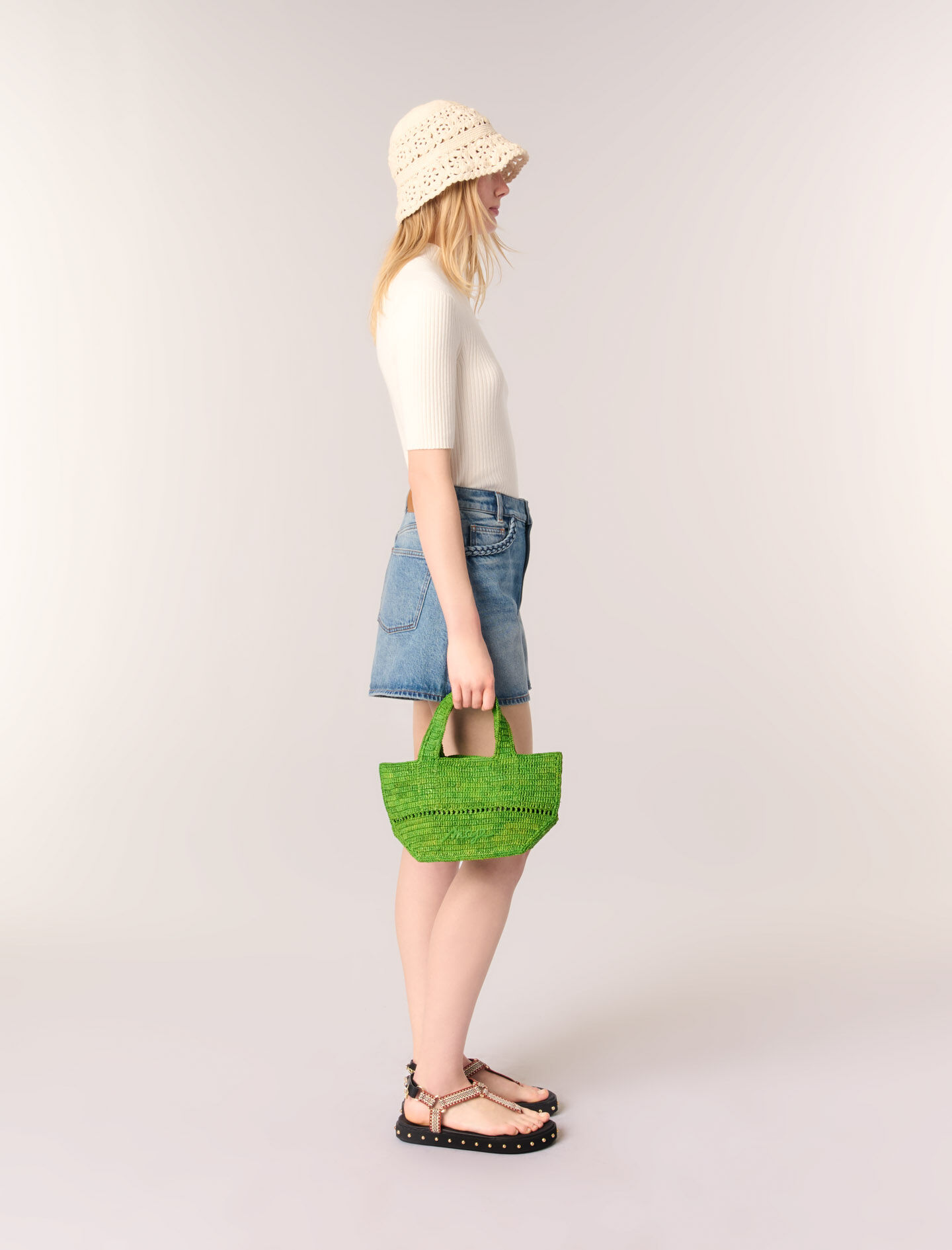 Cotton and silk ribbed top