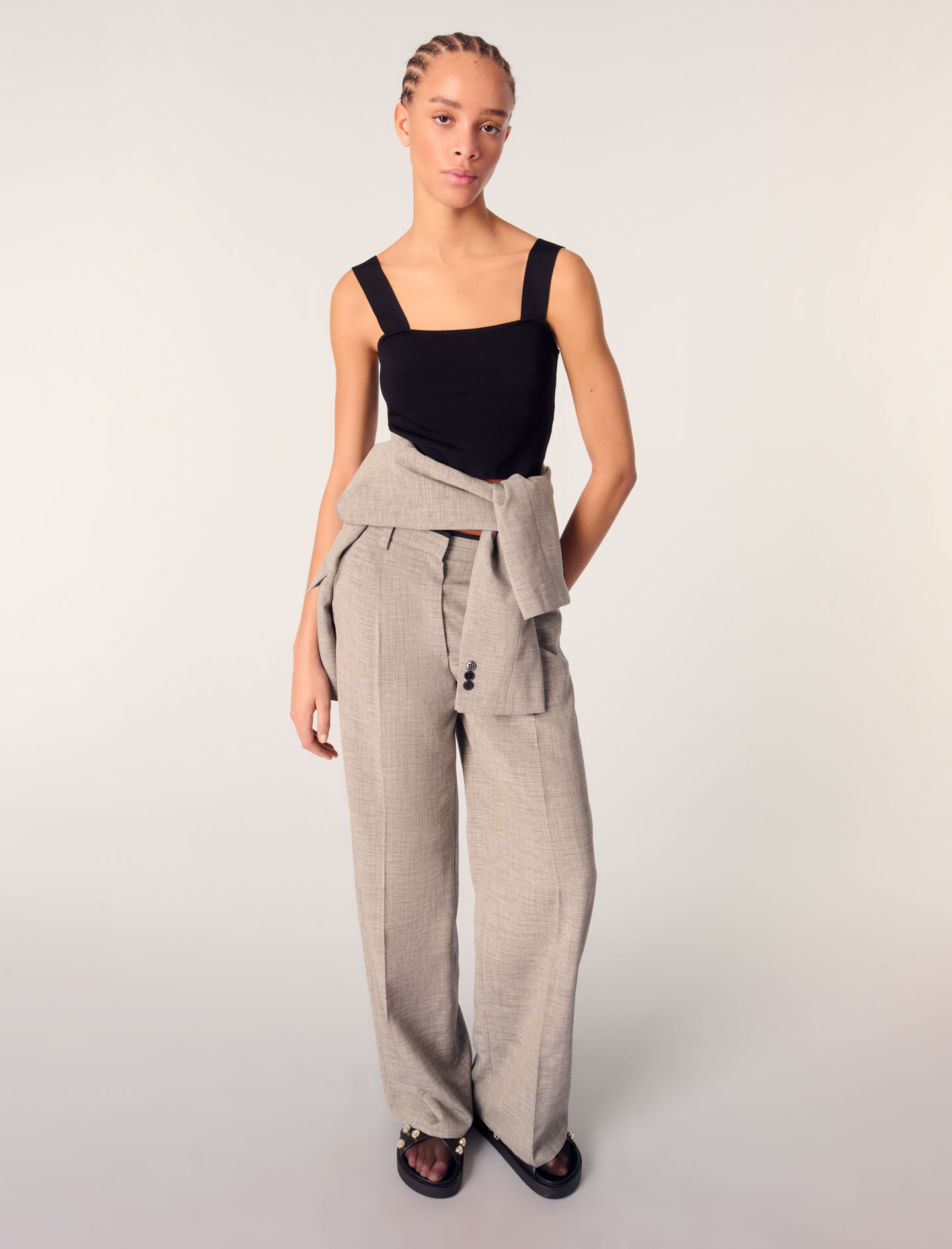 Straight-leg suit trousers