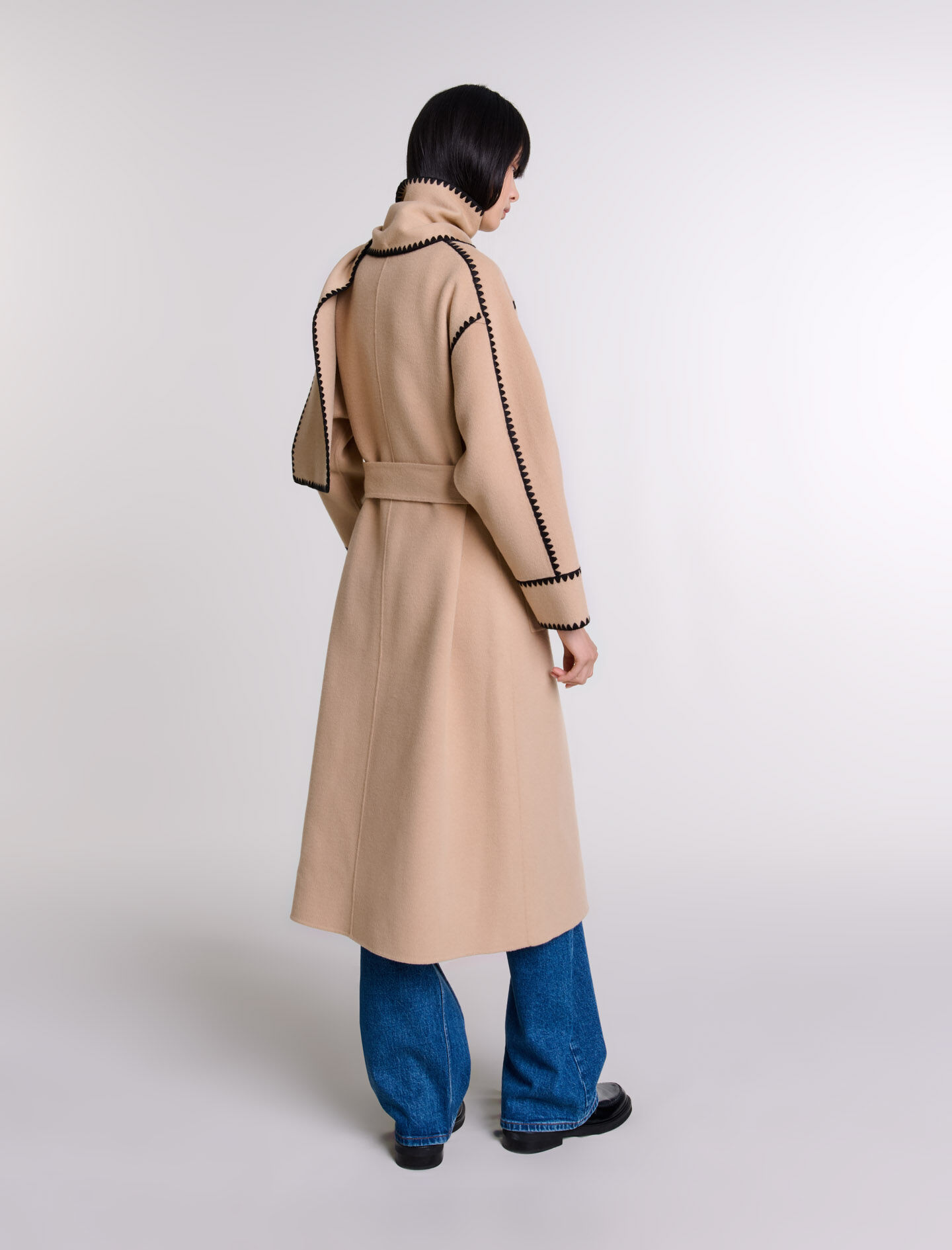 Two-tone double-faced coat