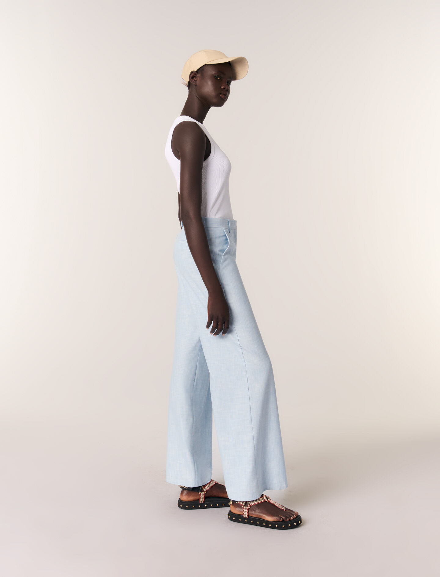 Wide-leg suit trousers