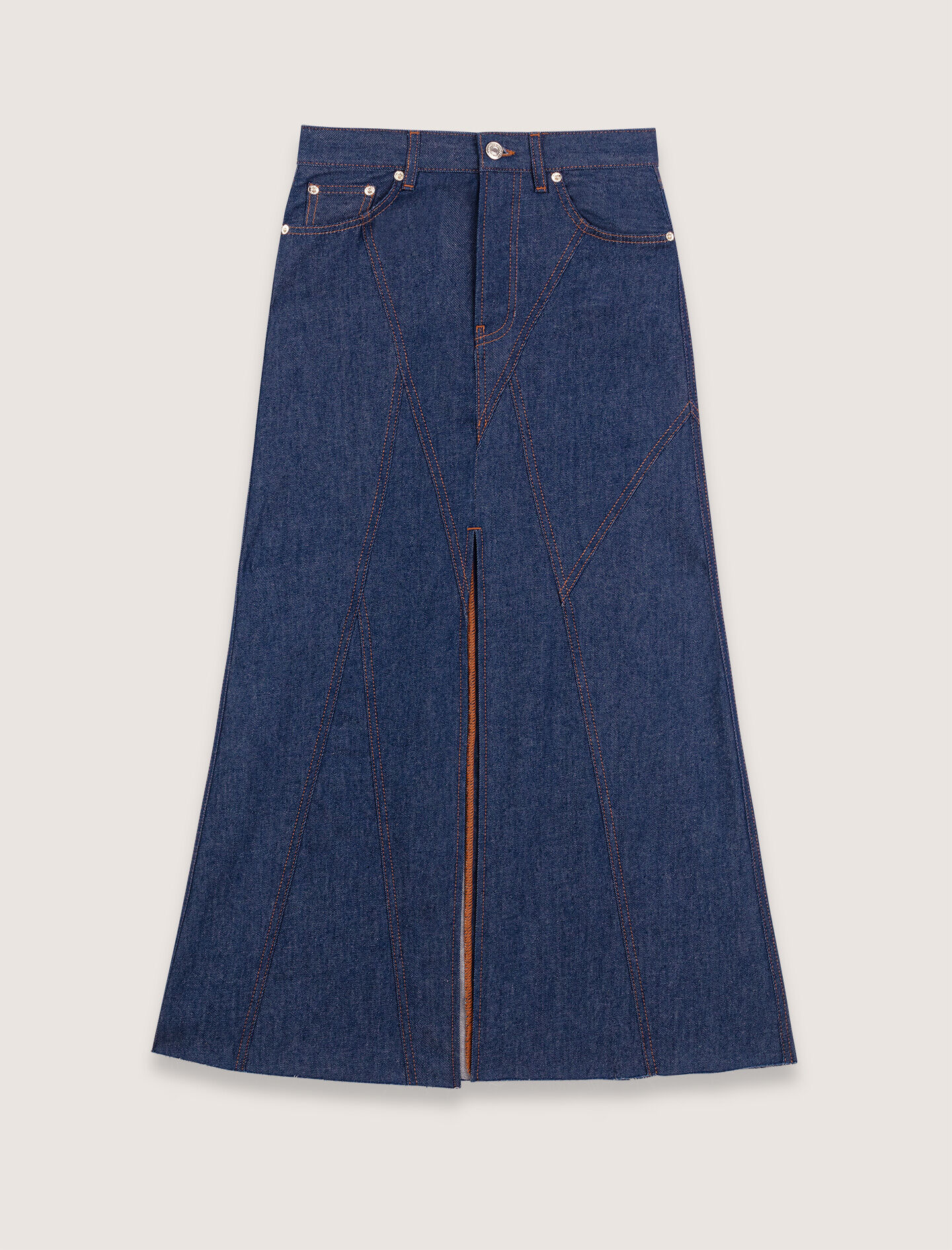 Long denim skirt