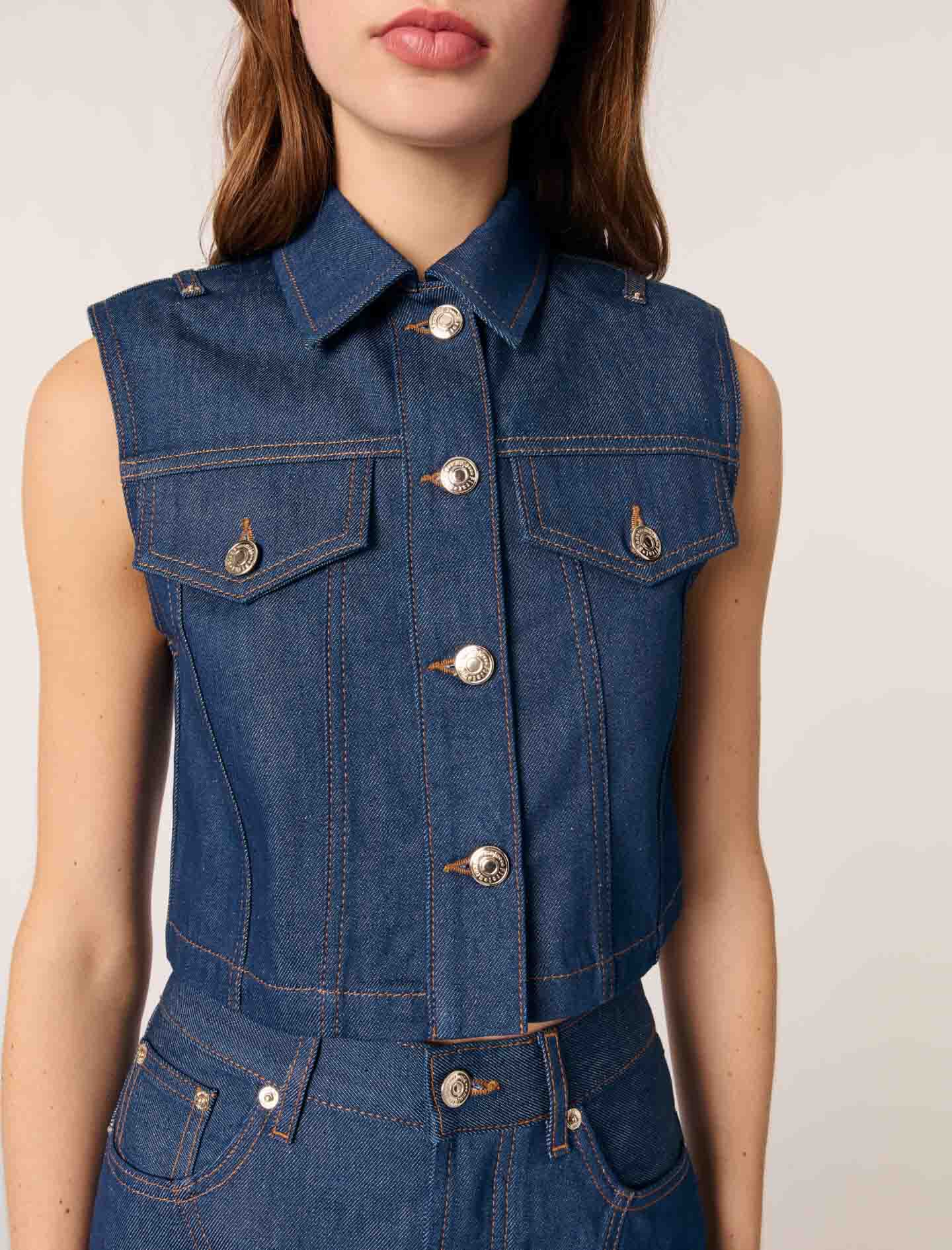 Denim cropped jacket