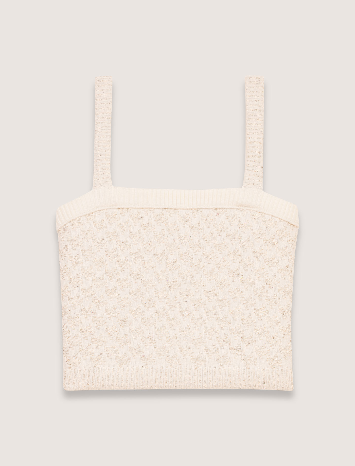 Tweed-effect knit crop top