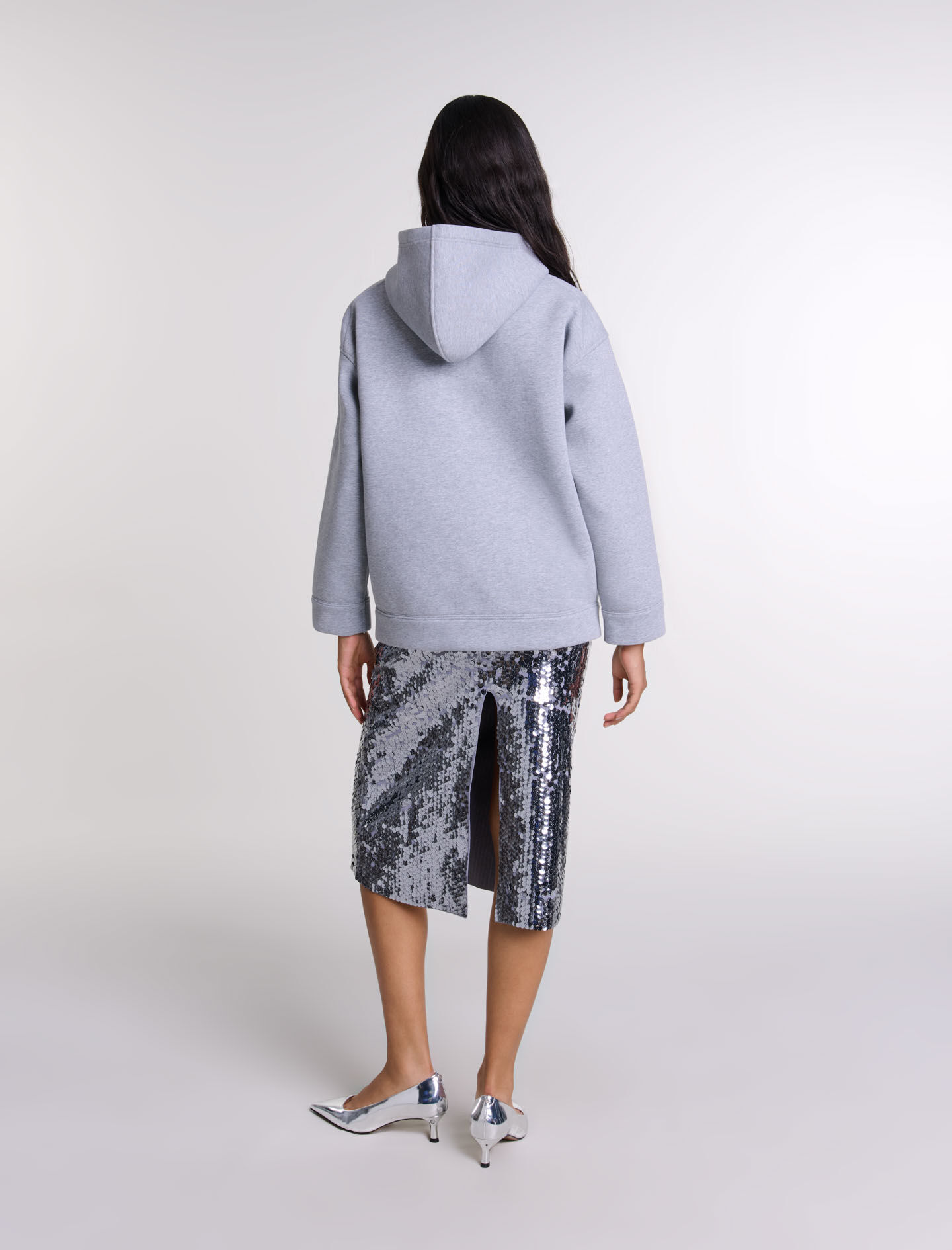 Structured zip-up sweatshirt